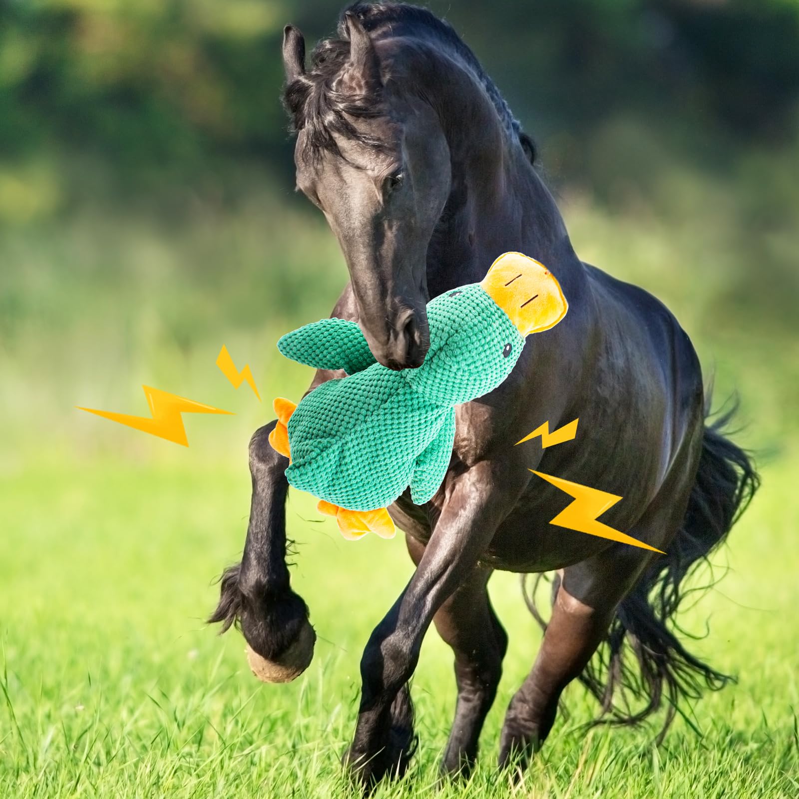 Ooxyg Horse Toys Squeaky Squeeze Plush Duck, Interactive Squeaky Duck Toy For Horses To Play With, Hanging Plush Enrichment Toys