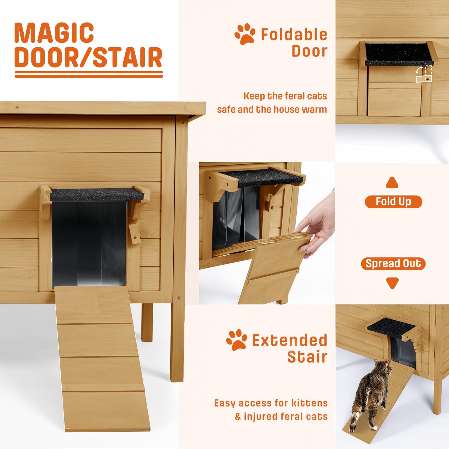 Briopaws Feral-Outdoor-Cat-House-Insulated | Outside-Cat-Shelter For Winter | Weatherproof | Large Wooden Pet House For Multiple