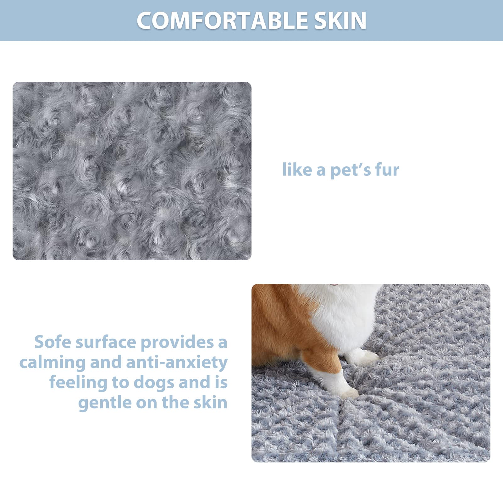Wnpethome Orthopedic Large Dog Bed, Dogs Bed For Large Dogs With Egg Foam Crate Pet Bed With Soft Rose Plush Waterproof Dog Bed Cover Washable Removable(Dog Bed Large 36 X 27 X 3 Inch Grey)