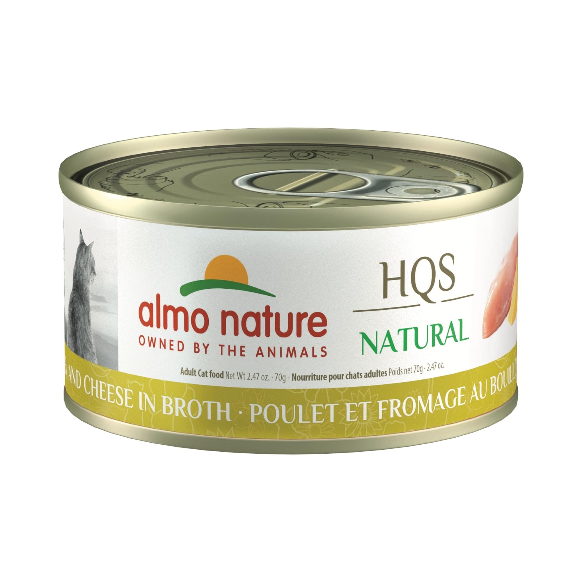 Almo Nature HQS Natural Wet Cat Food Chicken and Cheese in broth 2.47 oz (Pack of 24)