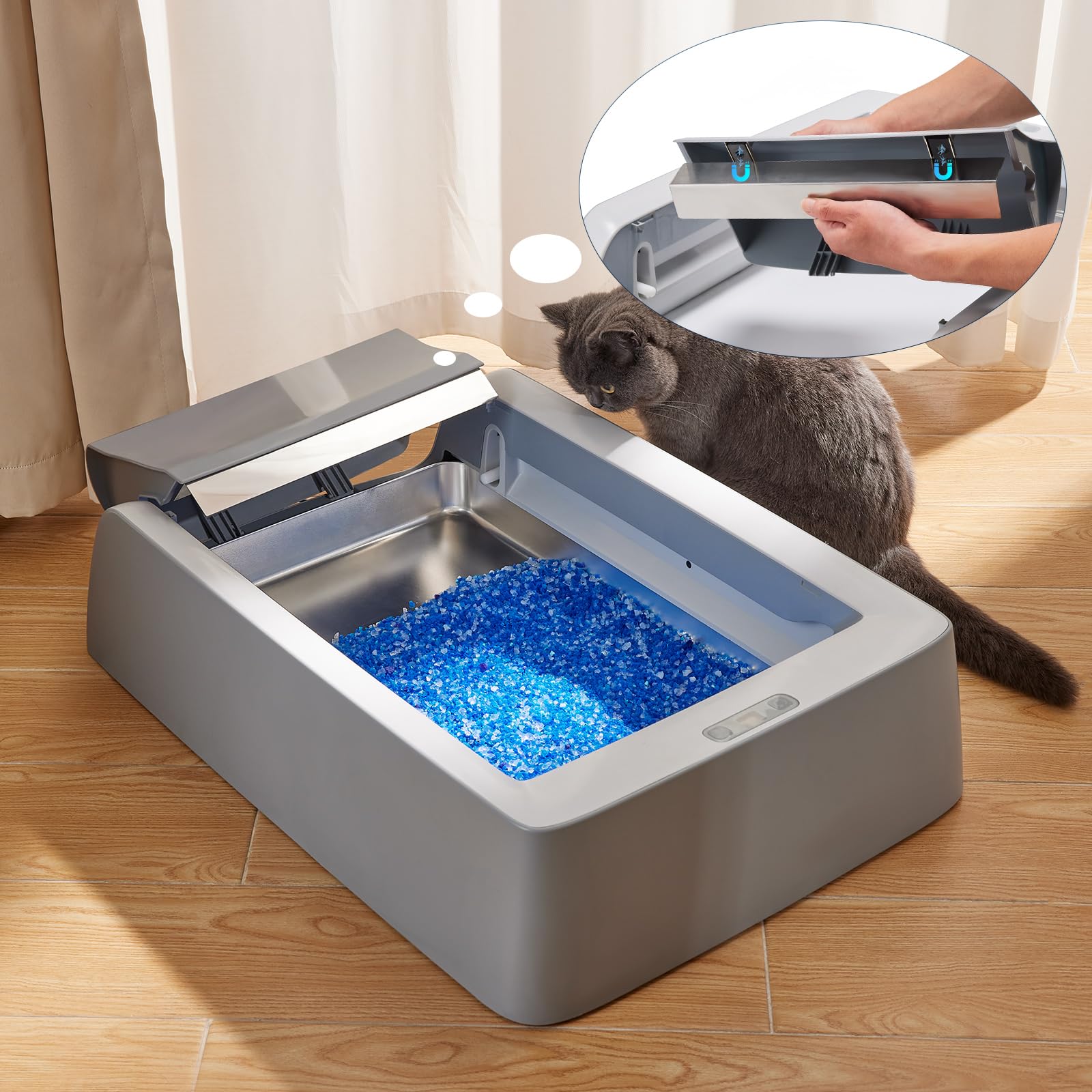 Yangbaga Stainless Steel Reusable Litter Tray, Compatible With Petsafe Scoop-Free Self-Cleaning Litter Box, Efficient Poop Colle