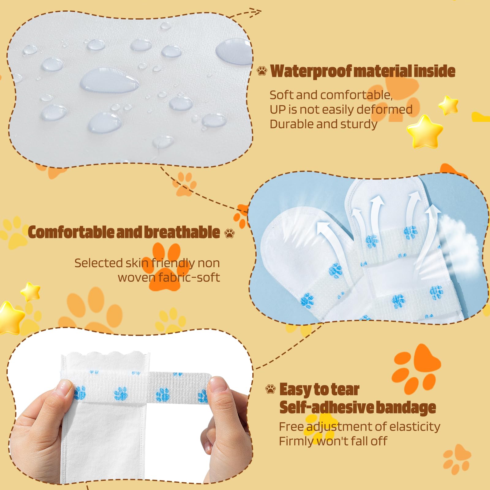 Ziyue 40Pcs Disposable Dog Booties For Paw Protection Dog Feet Covers Pet Shoes For Dogs Paw Wound Recovery Protectors With 2 Ro