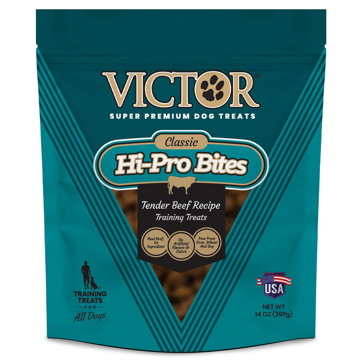 Victor Super Premium Dog Treats – Classic Hi-Pro Bites Dog Treats – Training Treats With Real Beef – Tender Beef Protein Training Treat For Small, Medium And Large Breed Dogs, 14 Oz