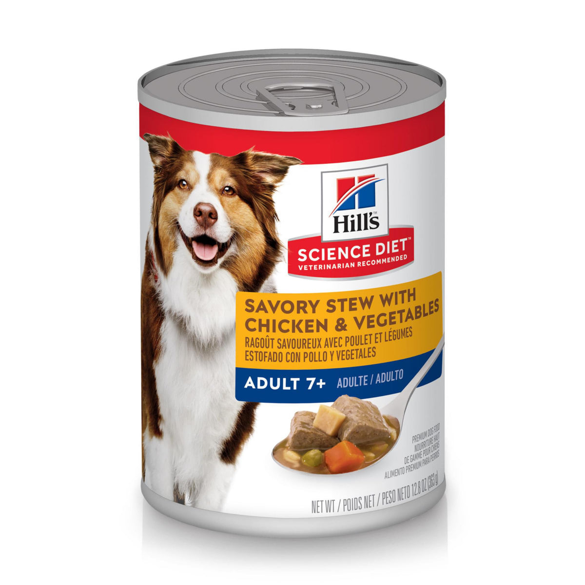 Hill'S Science Diet Adult 7+, Senior Adult 7+ Premium Nutrition, Wet Dog Food, Chicken & Vegetables Stew, 12.8 Oz Can, Case Of 12