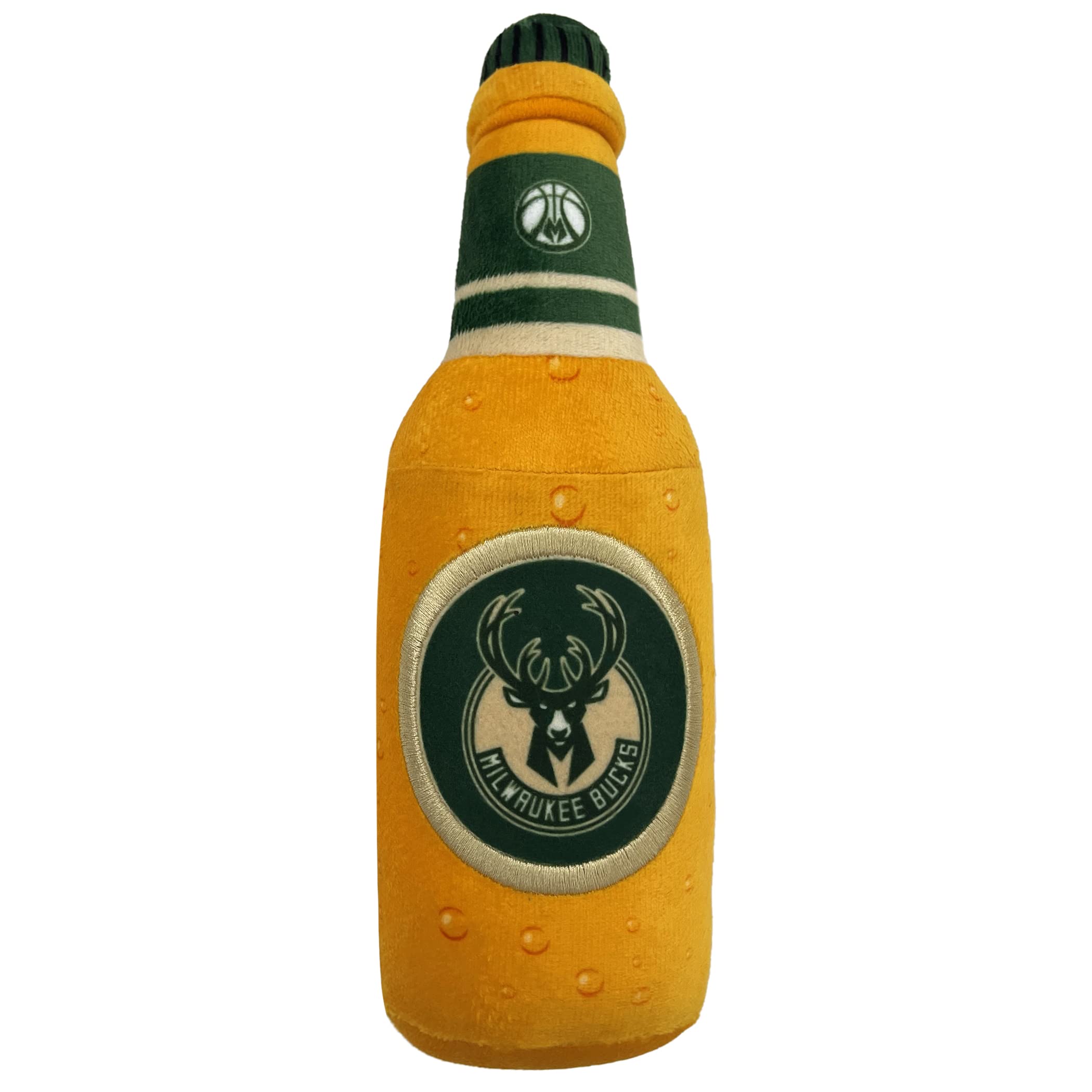Pets First Nba Milwaukee Bucks Beer Bottle Plush Dog & Cat Squeak Toy - Cutest Stadium Soda Bottle Snack Plush Toy For Dogs & Ca