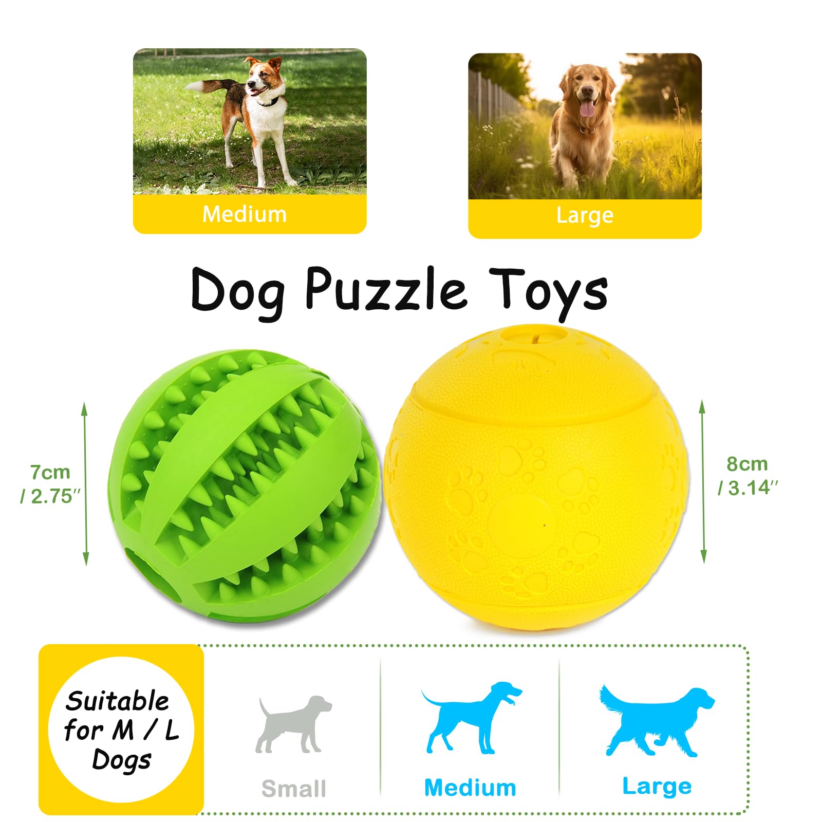 Volacopets Dog Puzzle Toy, Treat And Dental Balls, Interactive Treat Dispensing Toy For Dogs, Durable Puppy Toys For Teething Sm