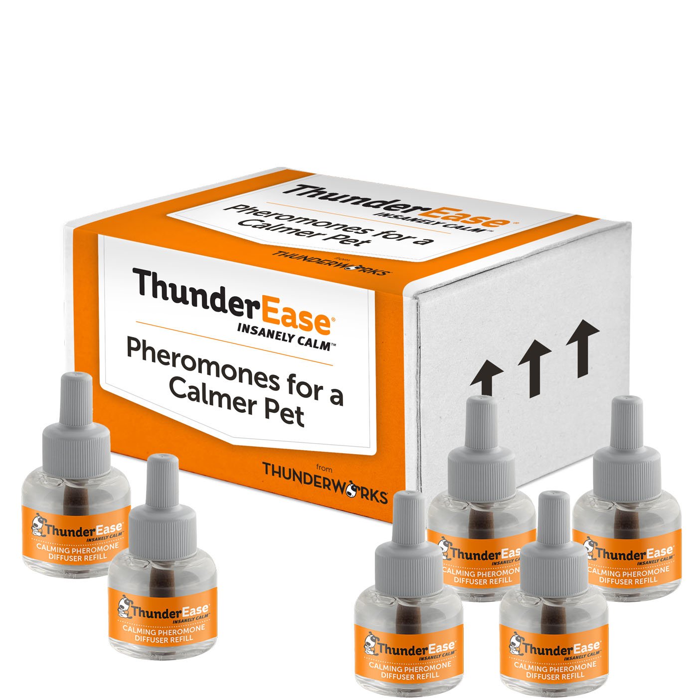 Thunderease Dog Calming Pheromone Diffuser Refill | Powered By Adaptil | Vet Recommended To Relieve Separation Anxiety, Stress Barking And Chewing, And The Fear Of Fireworks And Thunderstorms (180 Day