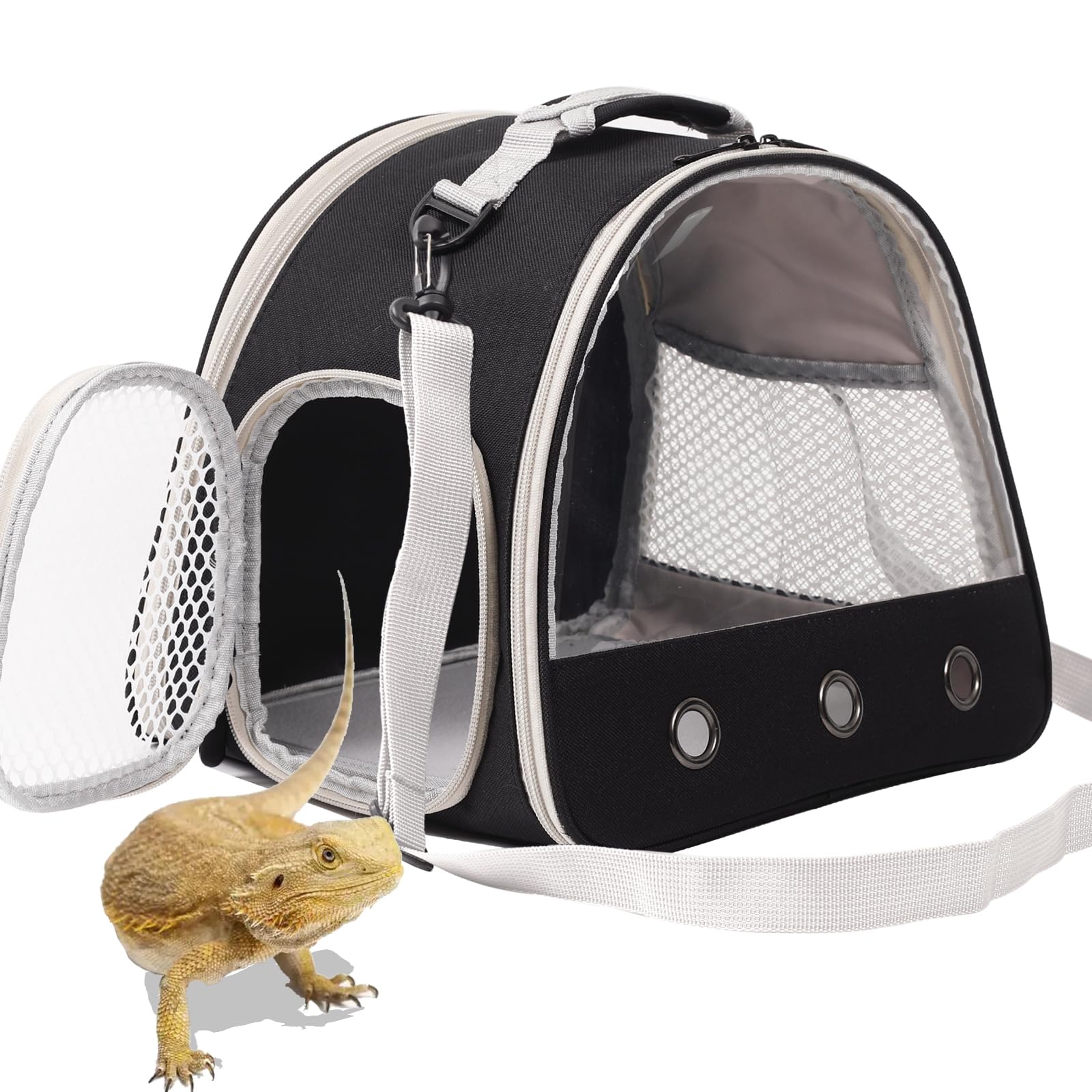 Bearded Dragon Travel Carrier,Lizards Carrier, Small Animal Travel Carrier for Sugar Glider Hedgehog Rat Parrot Bird Guinea Pig,