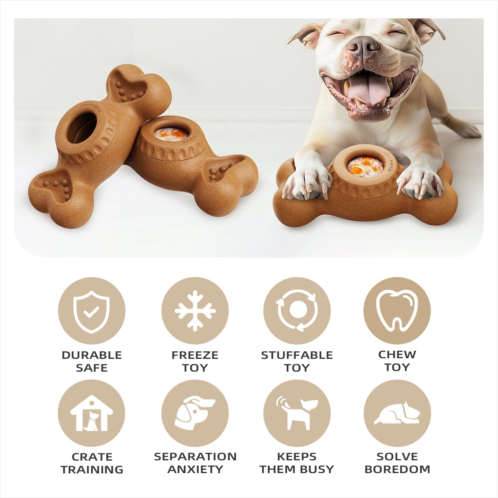 Dog Frozen Treat Toys to Keep Them Busy - Interactive Dog Puzzle Toys with Frozen Mold, Indestructible Aggressive Chew Toys for
