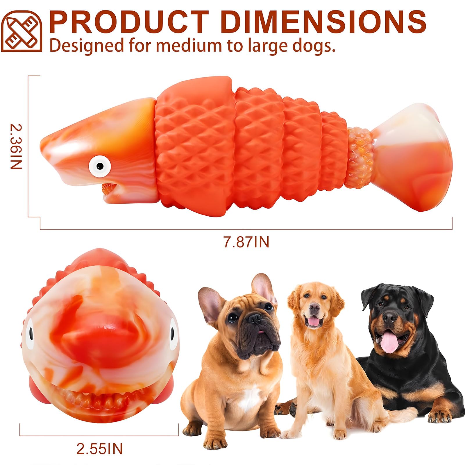 Boyoyo Indestructible Dog Toys For Aggressive Chewers Large Breed, Dog Chew Toys For Aggressive Chewers, Tough Dog Toys For Large Dogs Aggressive Chewers, Large Dog Toys, Squeaky Dog Toys For Dogs