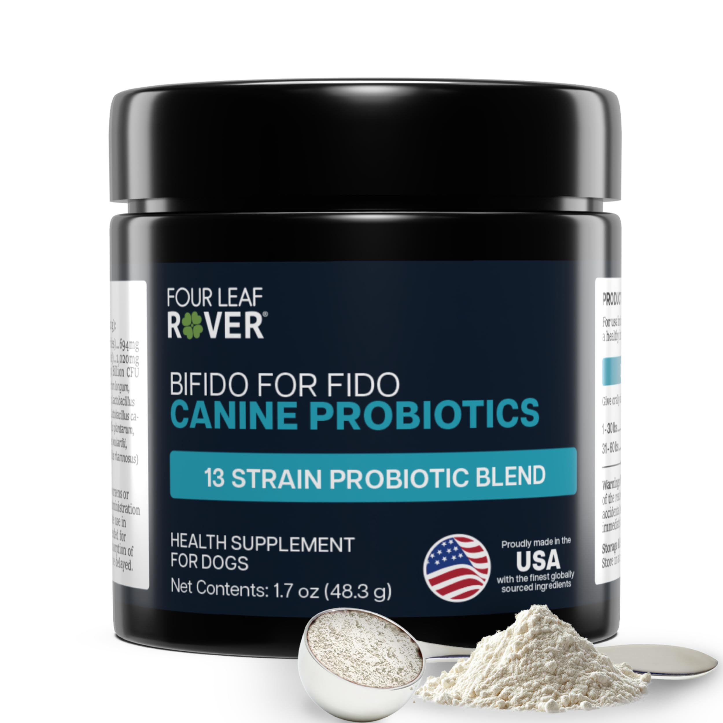 Four Leaf Rover Bifido for Fido - Dog Probiotics for Digestive Health and Gut Health and Immune Balance - 50 Billion CFU - Veter