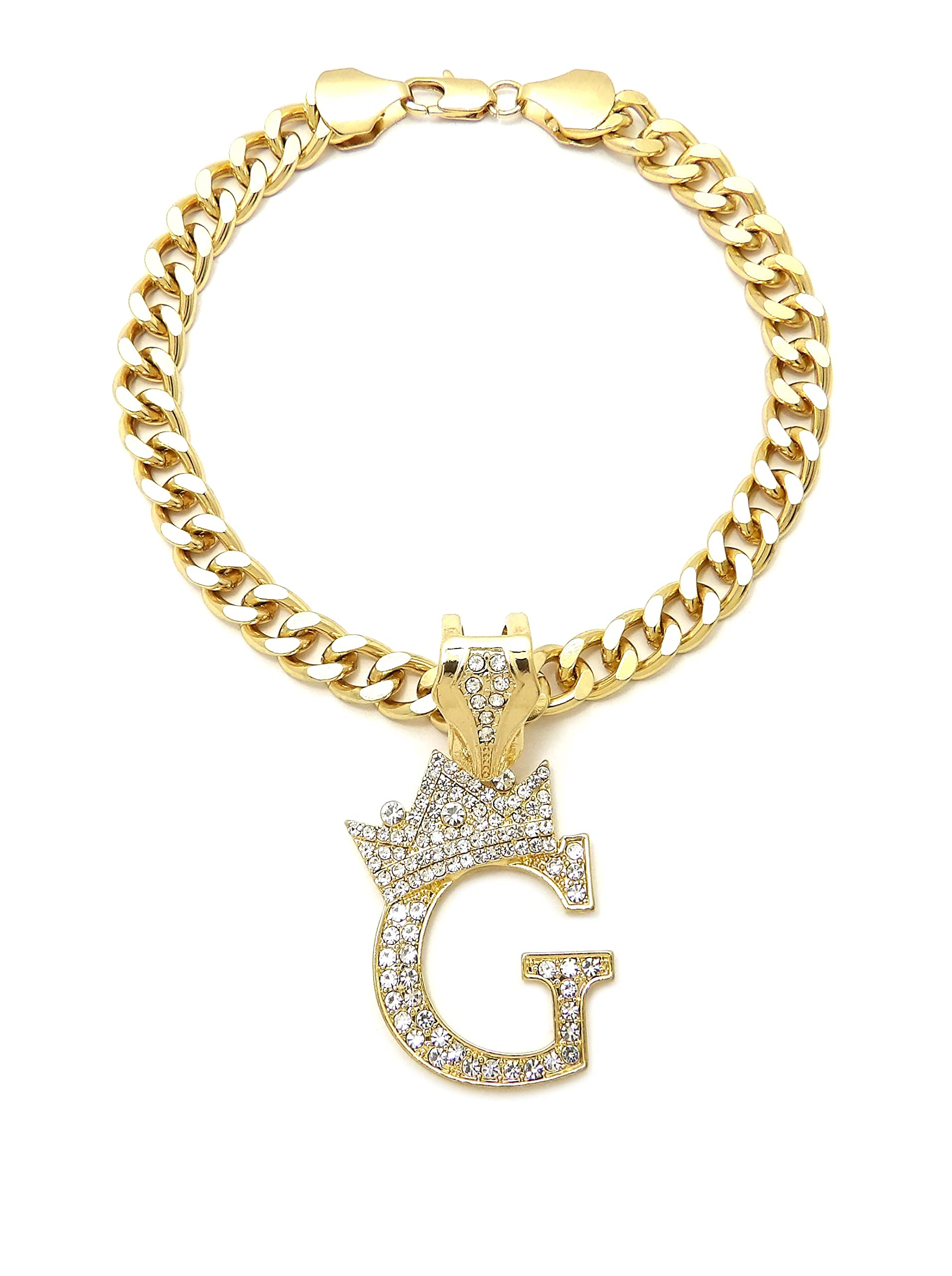 Initial Letter Cuban Chain Dog Chain Pet Chain Pet, Cat, Puppy Necklace (G, 30'')