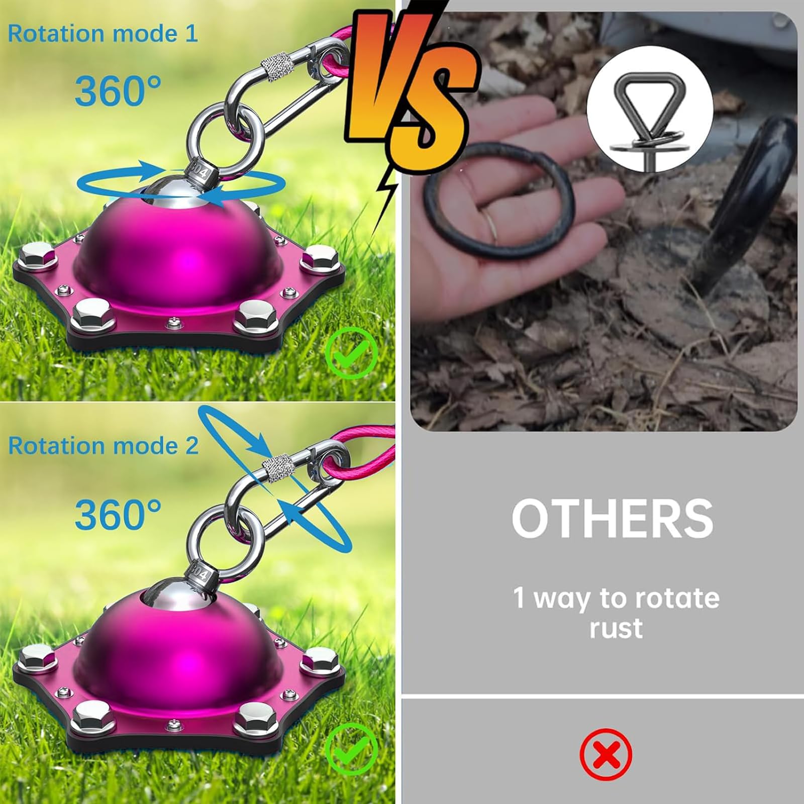 Topknot Dog Tie Out Cable And Stake,(Up To 200Lbs) 360Swivel Dog Run- No Tangle,With 30Ft Heavy Duty Tie Out Cable,Runner For Ya