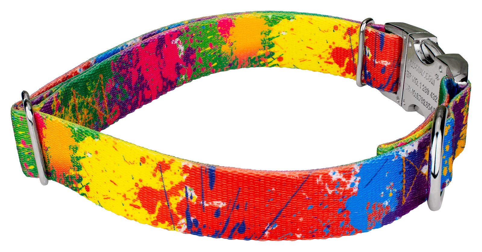 Country Brook Petz - Paint Splatter Premium Dog Collar And Leash Set - Groovy Collection Featuring Far Out Designs (1 Inch, Medi