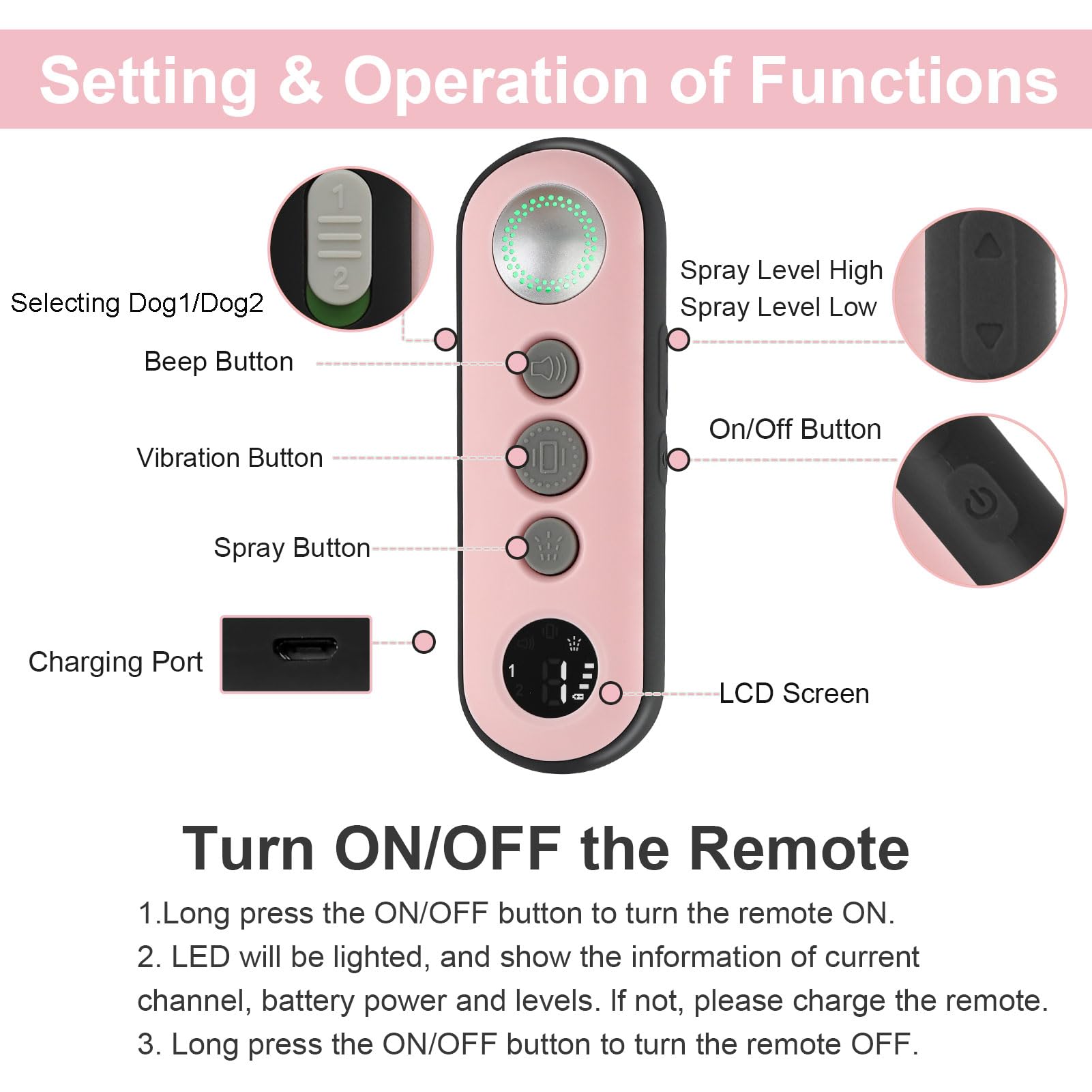 Citronella Dog Training Collar [1* Spray Refill With 2 Dog Collar] Citronella Dog Bark Collar, Spray Bark Collar Safer & Humane