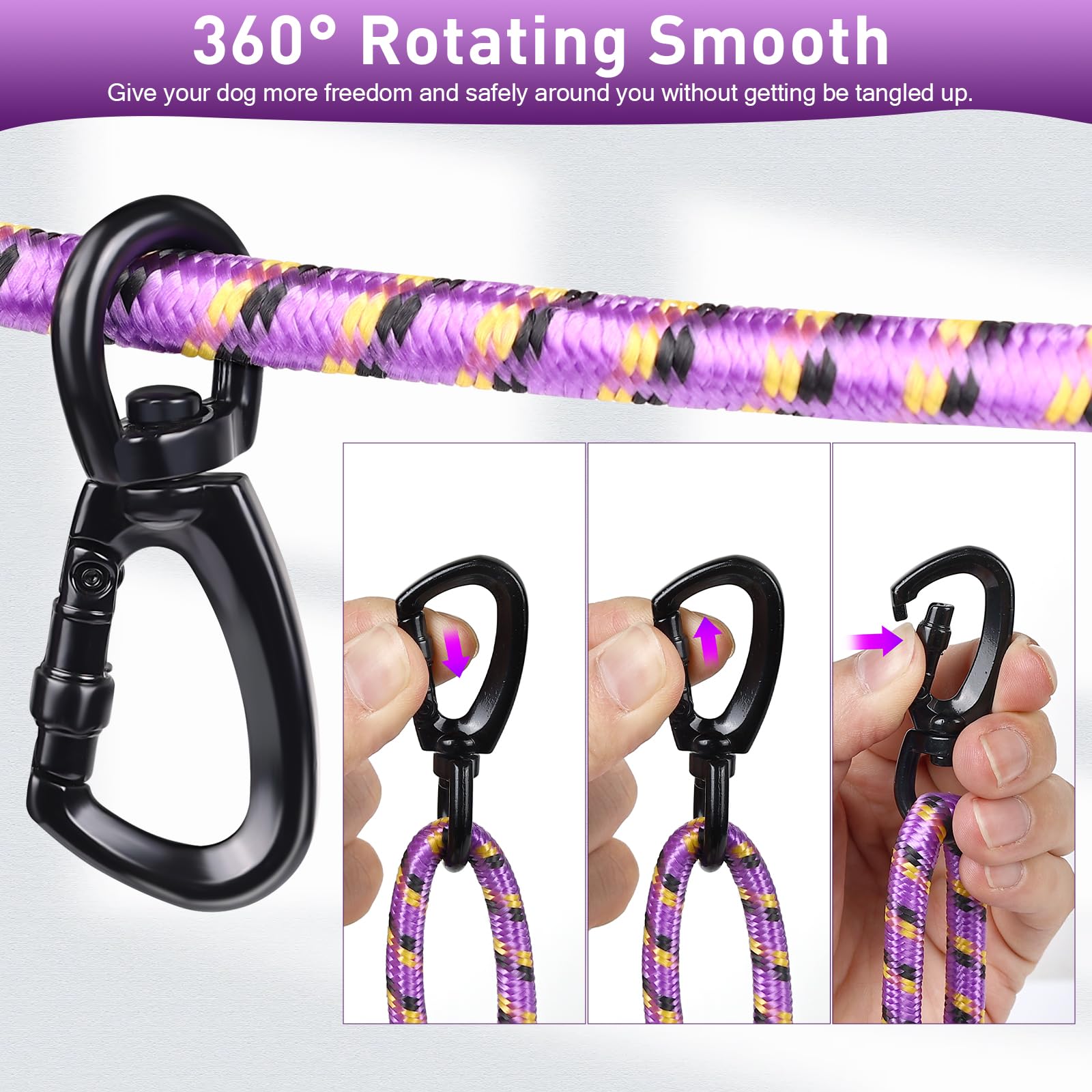 Dog Tie Out Cable For Camping 75Ft, Dog Runner For Yard Hold Up To 350Lbs, Portable Camping Essentials For Outside