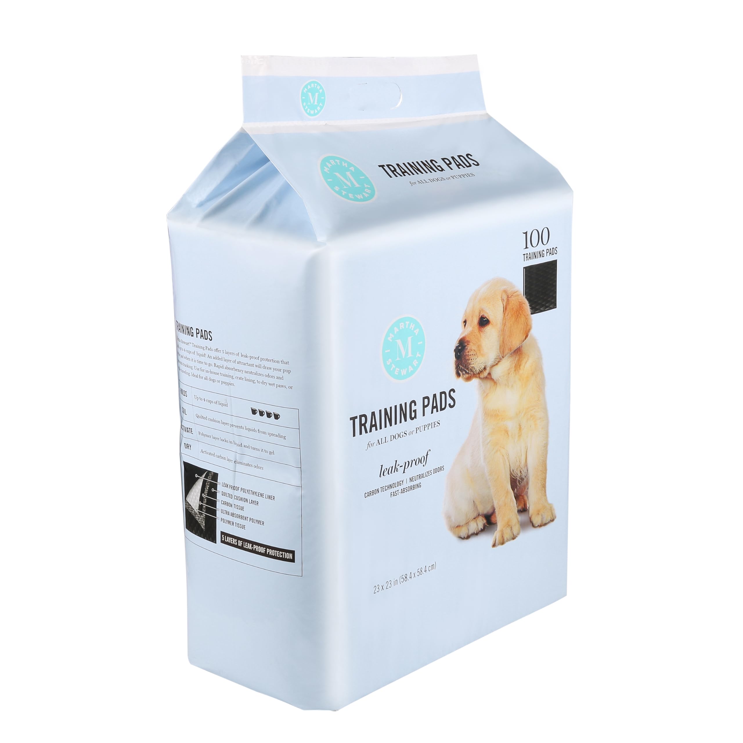 MARTHA STEWART for Pets Training Pads for All Dogs & Puppies | 23 x 23 Puppy Pads, 400 Count Dog Potty Pads | Effective Way to T