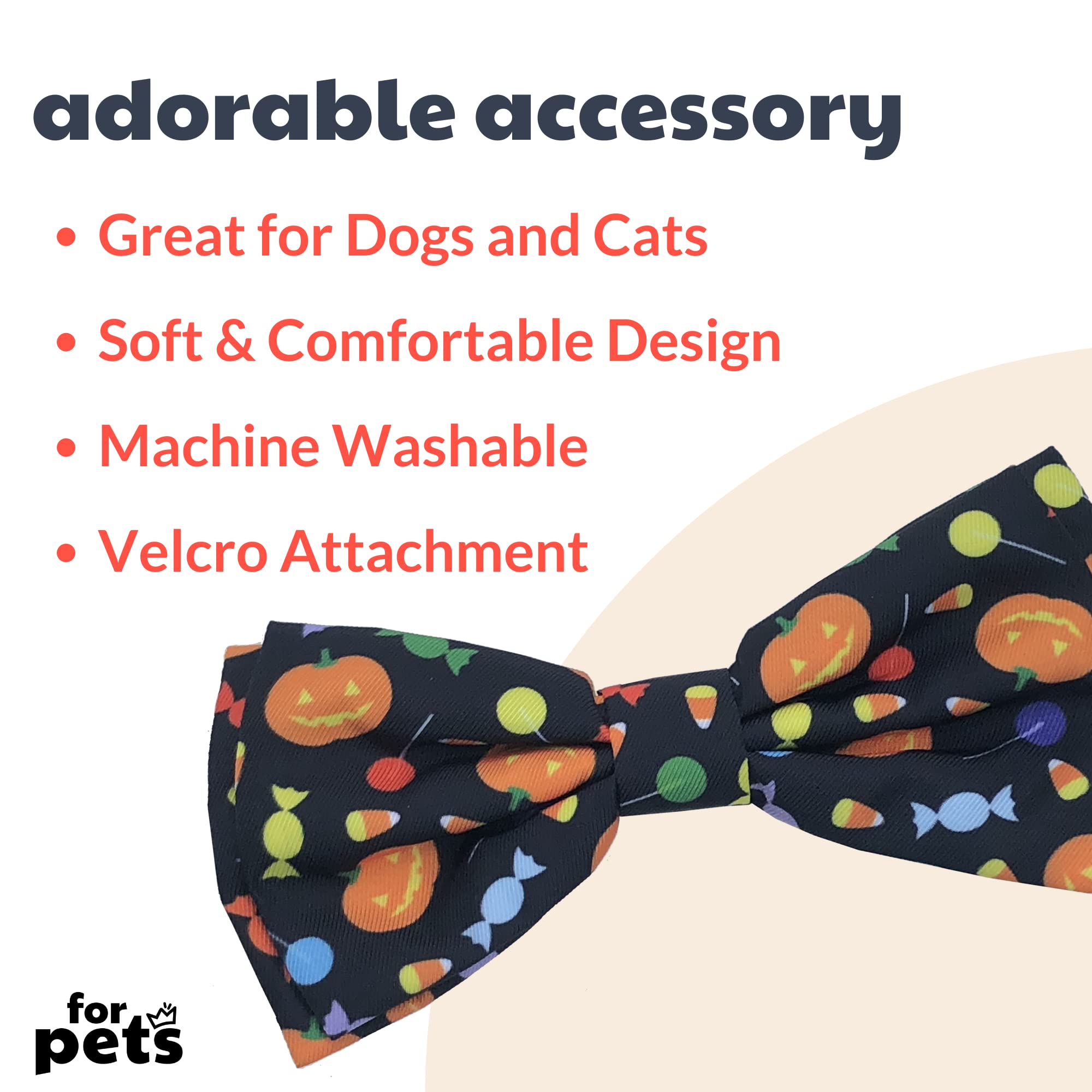 Huxley & Kent Bow Tie For Pets | Trick Or Treat (Small) | Halloween Bow Tie Collar Attachment | Fun Bow Ties For Dogs & Cats | Cute, Comfortable, And Durable | H&K Bow Tie