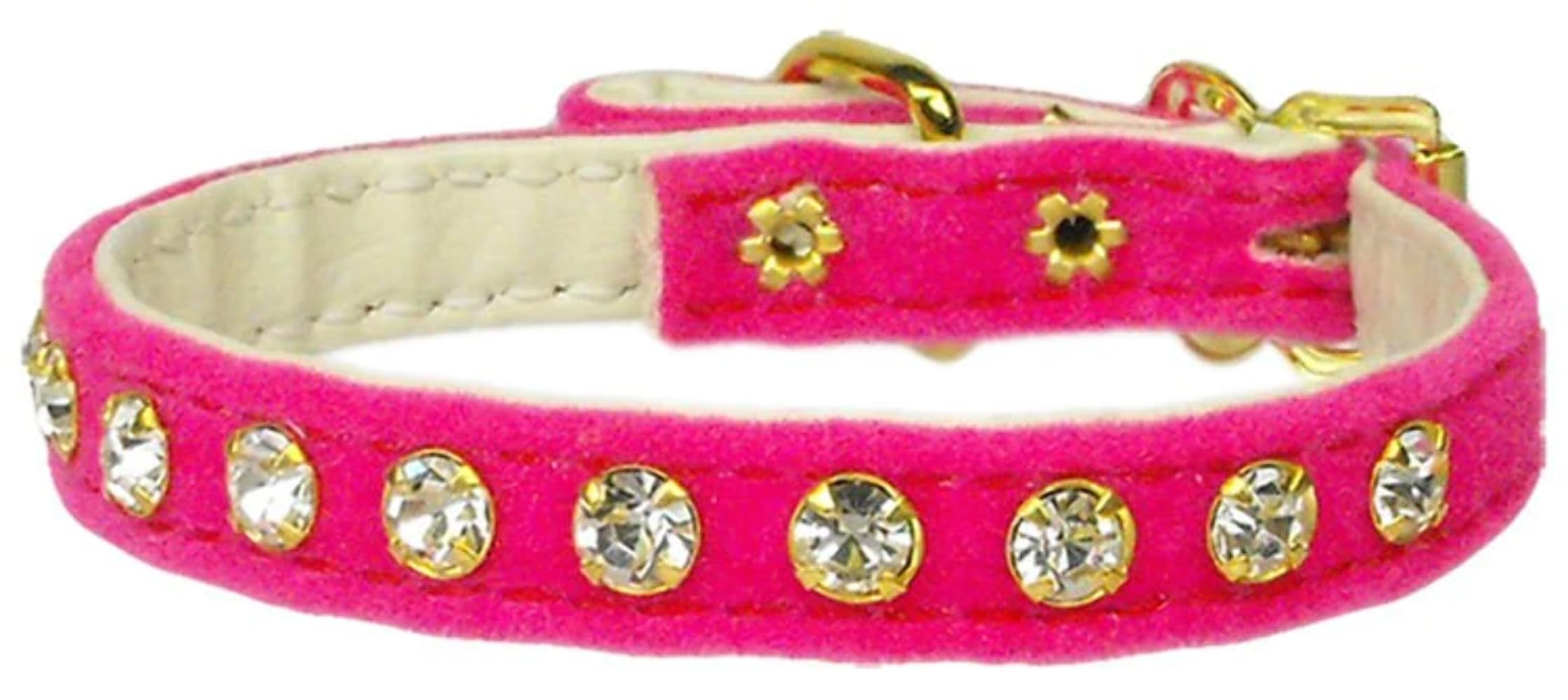Dog, Puppy & Pet Collar, 10 Crystal Velvet Red 10