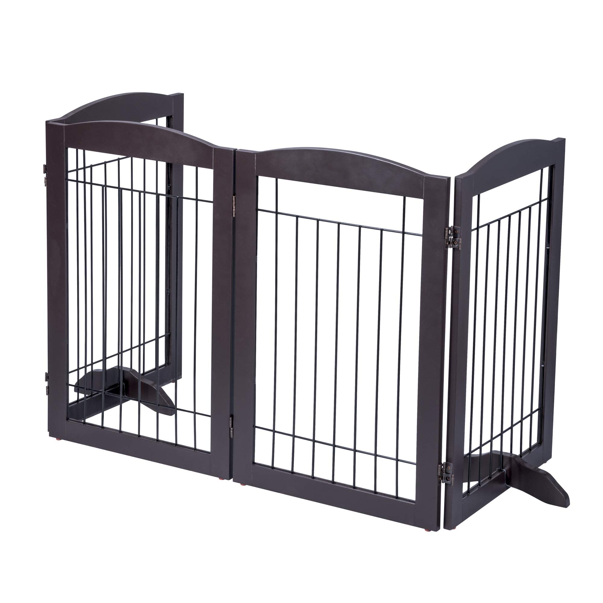 Spirich Freestanding Wire Pet Gate for Dogs, 30 inches Tall Dog Gate for The Houes, Doorway, Stairs, Pet Puppy Safety Fence,Set