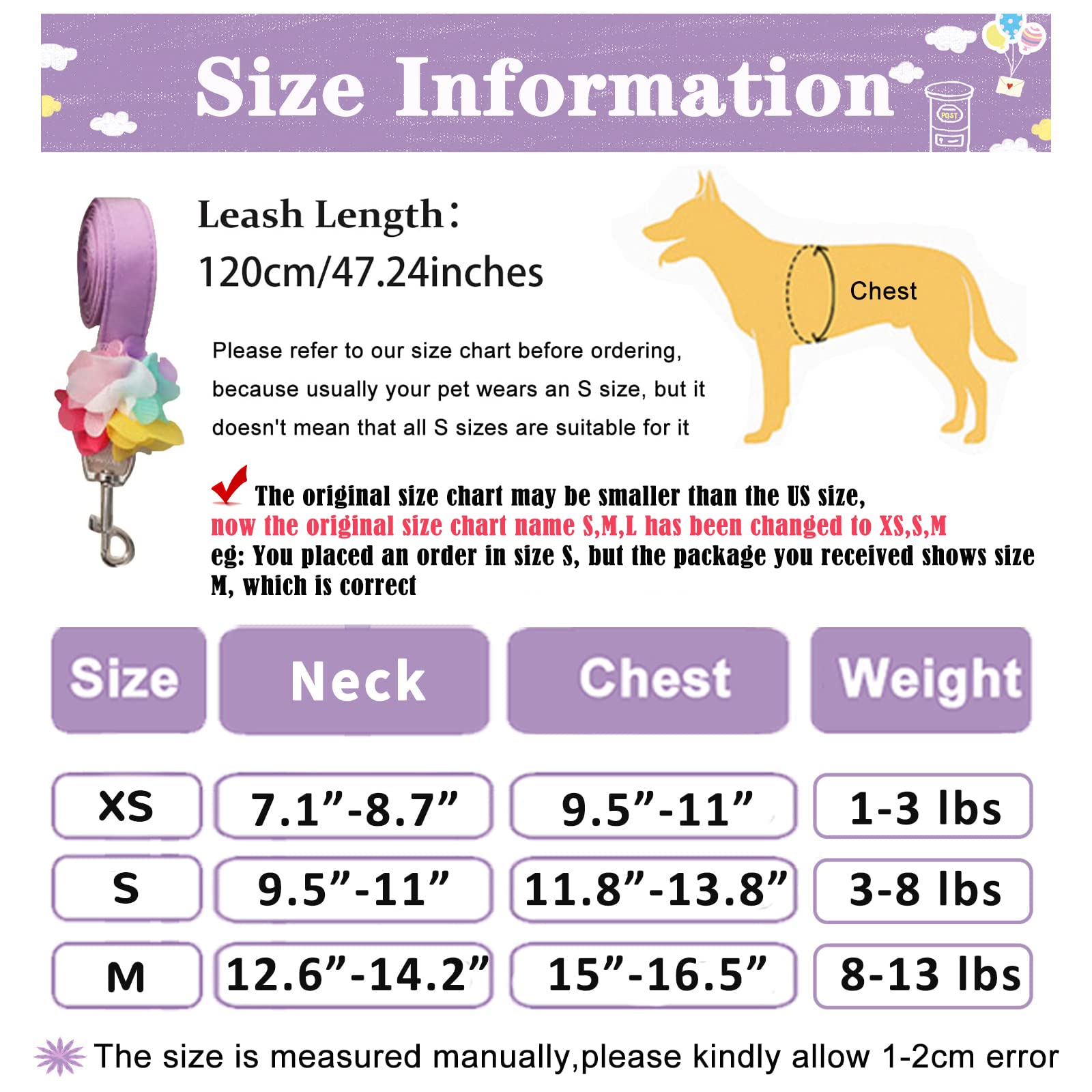 Tengzhi Puppy Dog Harness And Leash Set Purple Lace Floral Dog Vest Harness For Small Dogs Cute Soft Mesh Escape Proof Pet Cat Vest Harness