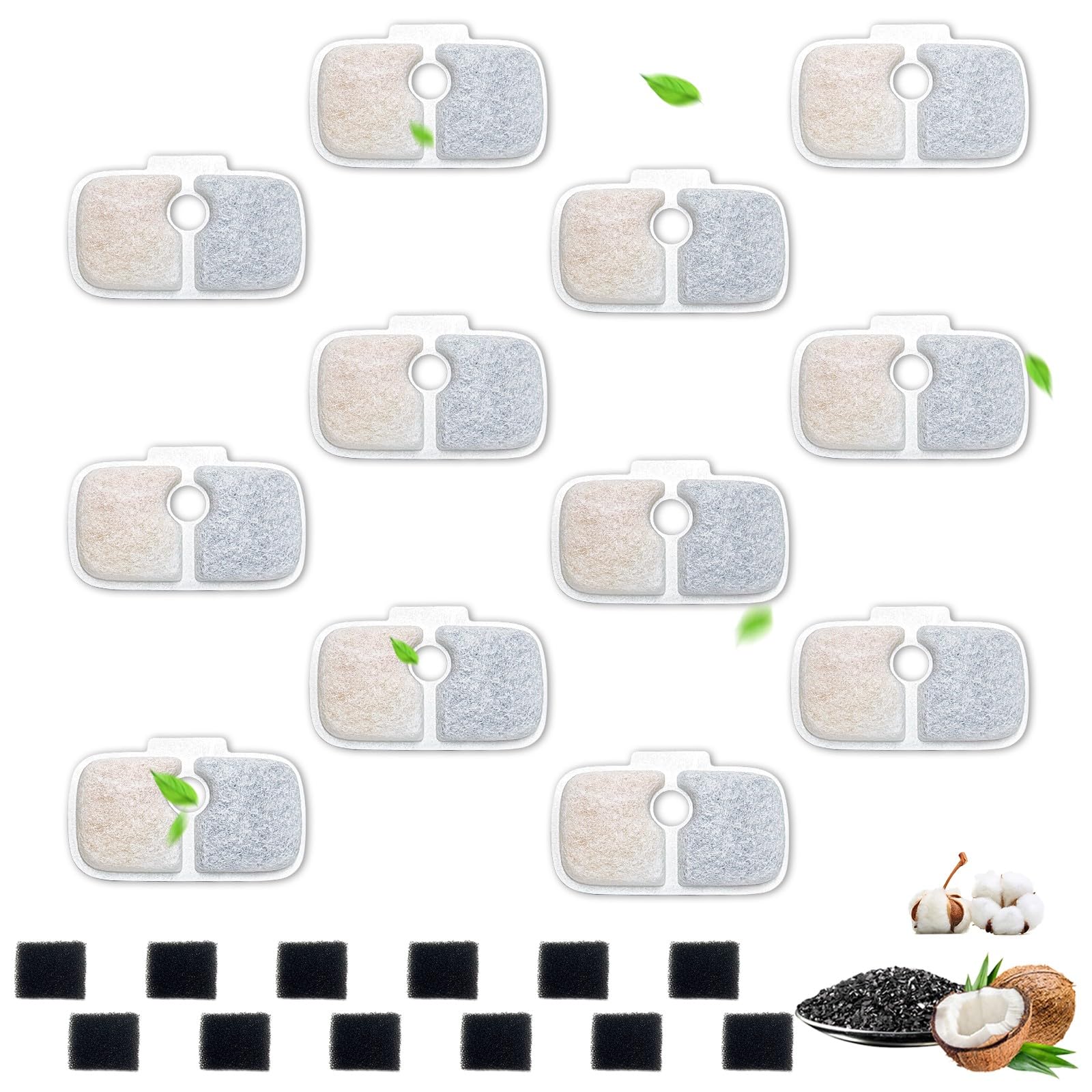 24 Pack For Petlibro Cat Water Fountain Filters Replacement, Compatible With Petlibrodockstream Cat Water Fountain Plwf005 Plwf1