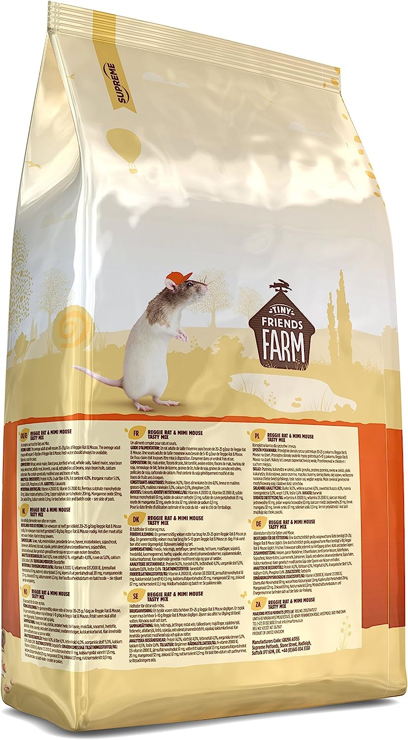 Supreme Petfoods 2-Pack of Tiny Friends Farm Reggie Rat and Mimi Mouse Tasty Mix, 2 Pounds Each