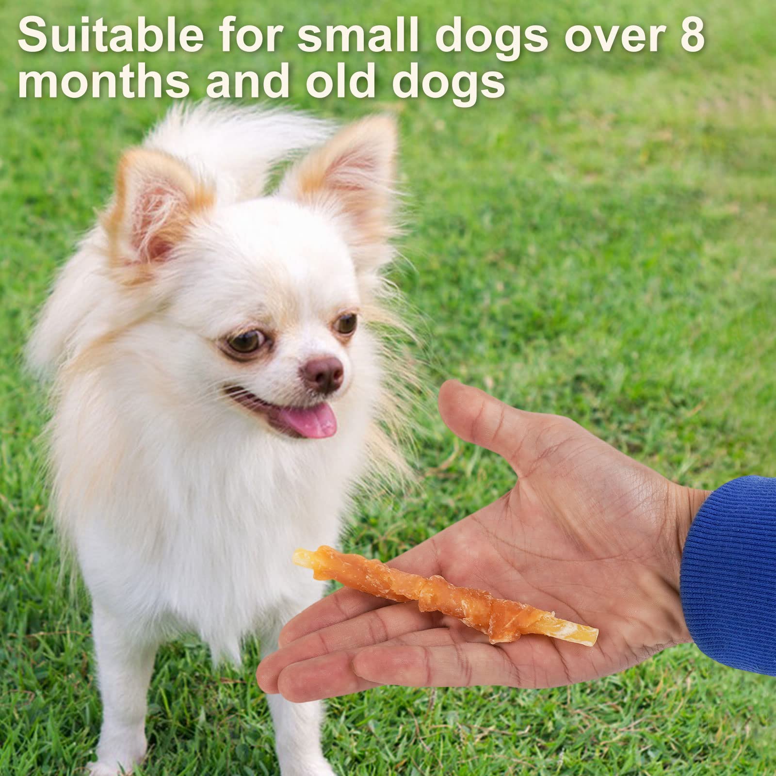 MON2SUN Rawhide Free Dog Treats Chicken Wrapped Cod Sticks for Small Dogs Healthy Training Treats Soft Snacks (8.82 Ounce -Pack