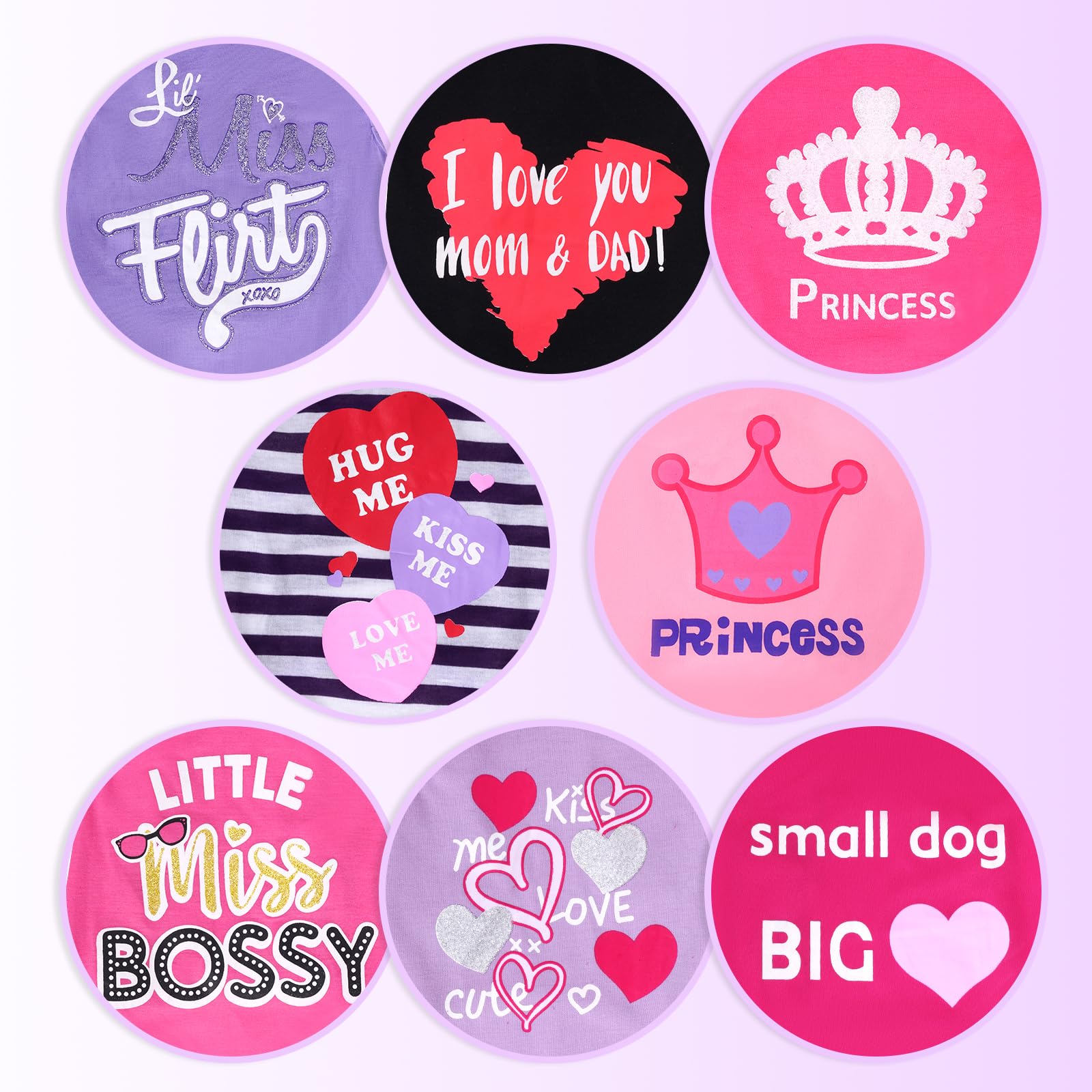 Pistha Pistha 8 Pcs Dog Shirts Adorable Printed Pet T Shirts Holiday Puppy Kitten Dog Clothes For Small Dogs Cats Girl(L)