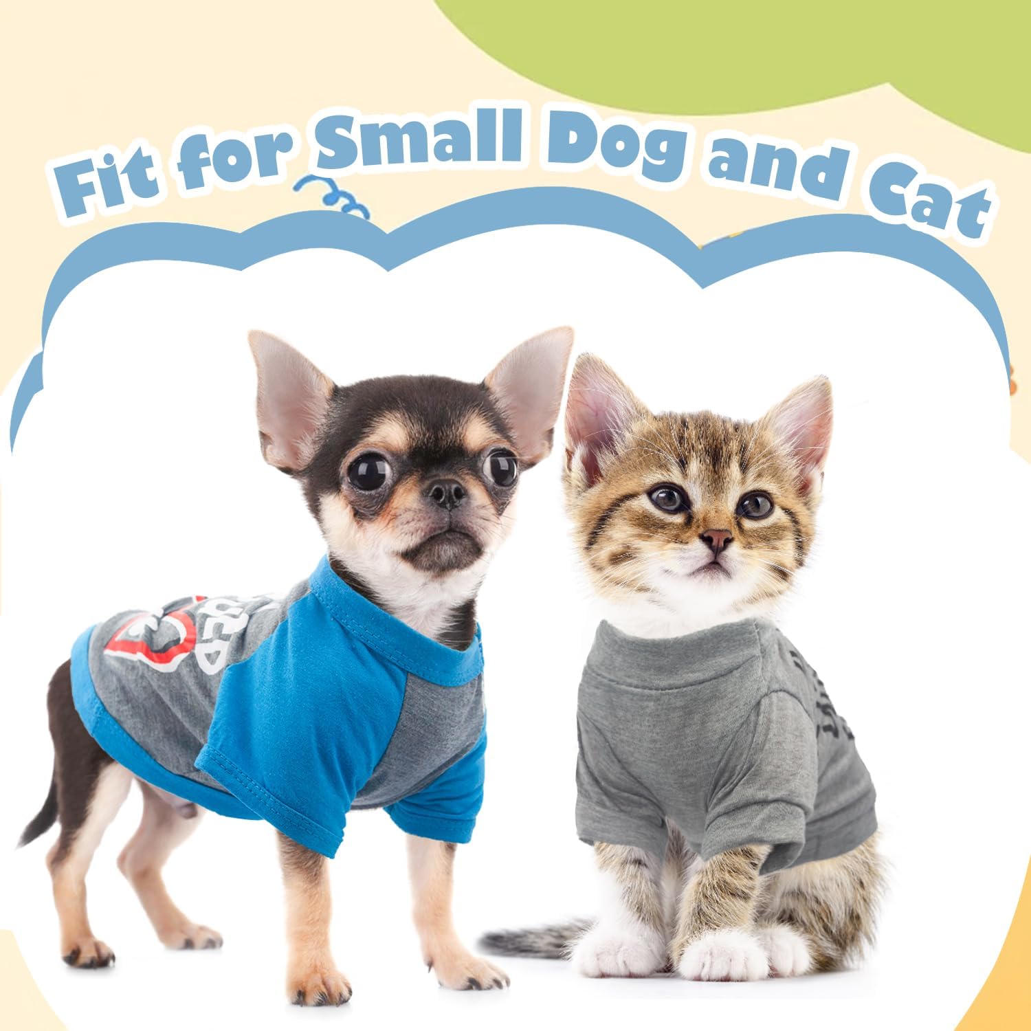 4 Pieces Dog Clothes for Small Dogs Boy Chihuahua Clothes Spring Summer Pet Shirt Cute Puppy Shirts Outfits Dog T-Shirt (4 Pack,