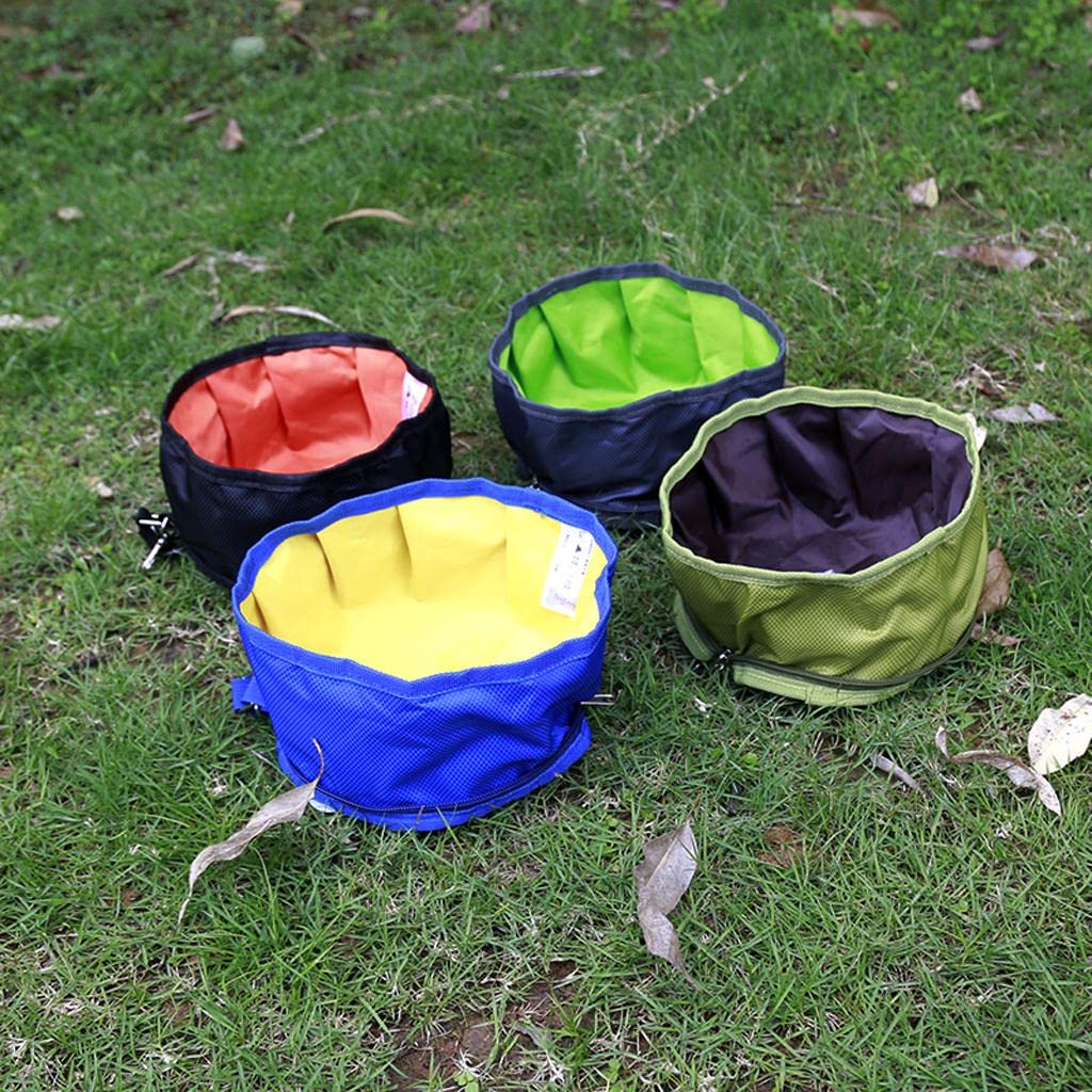 Enakshi Pet Dog Cat Travel Supplies Waterproof Durable Foldable Bowl Food Feeder For Camping Travel Hiking Black |Pet Supplies |