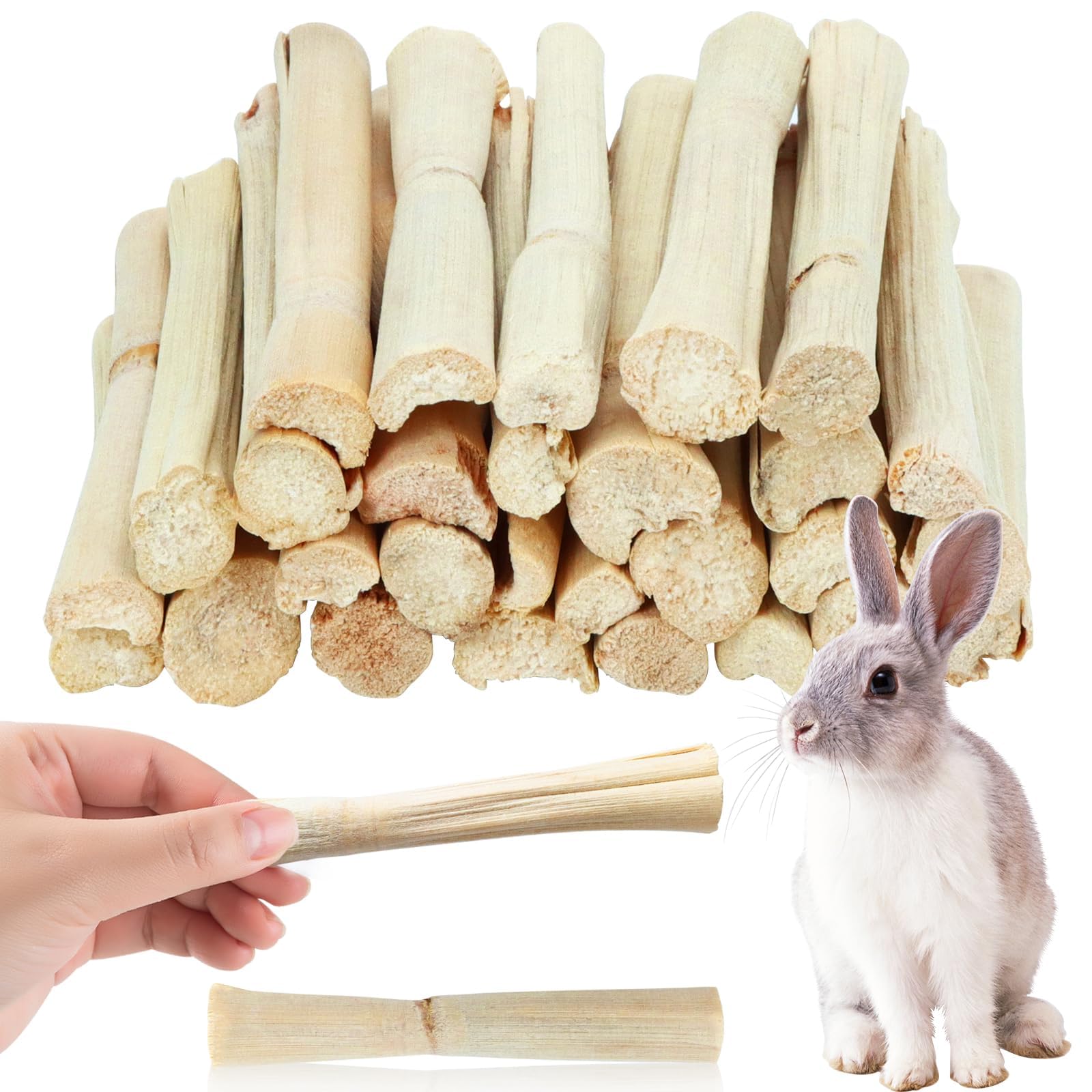 Wyomer 1Lb Natural Sweet Bamboo Chew Toys - Animal Molar Sticks For Pet Snacks