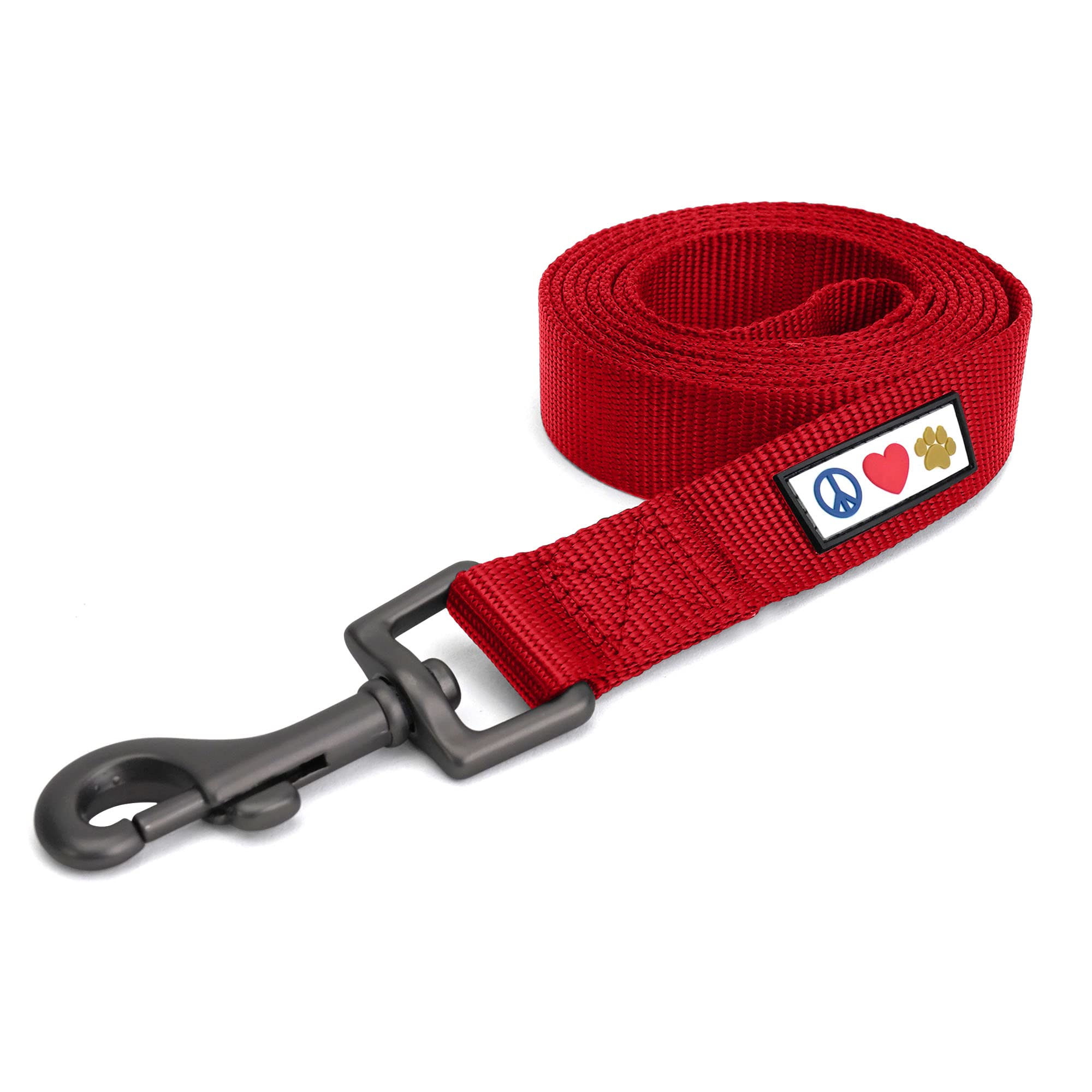 Pawtitas Extra Extra Small 6 Ft Red Solid Color Leash For Miniature Dog, Cat, Puppy Training