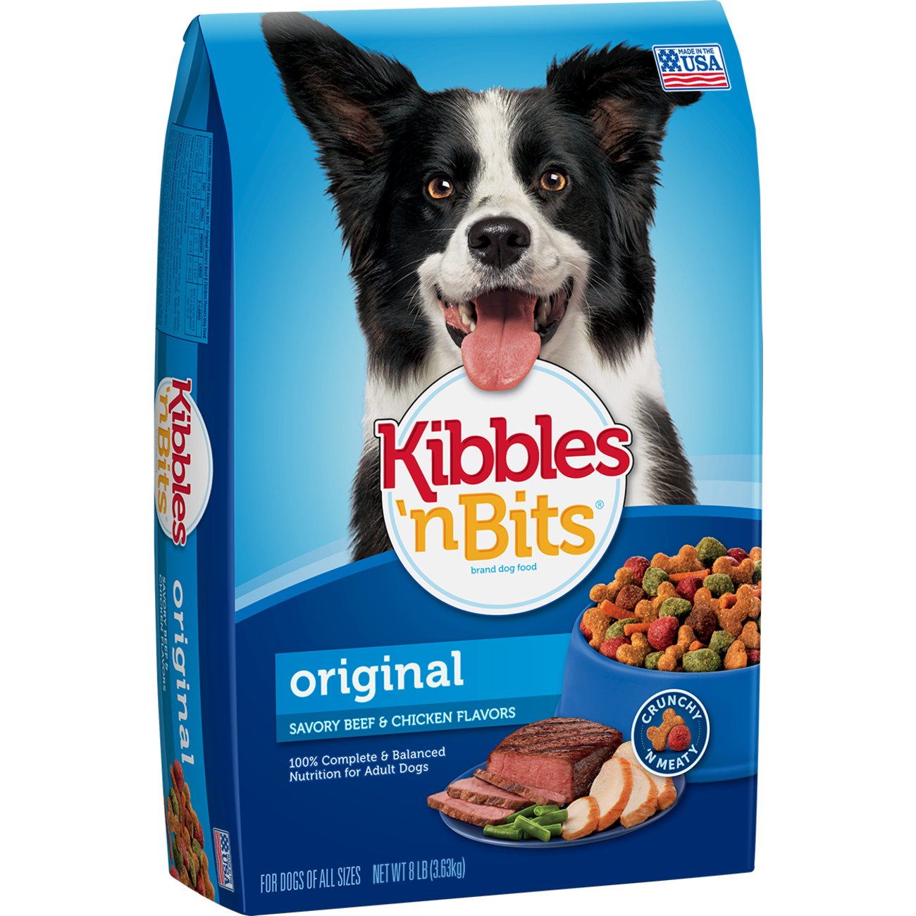 Kibbles N Bits Original Savory Beef & Chicken Flavors Dry Dog Food, 8-Pound