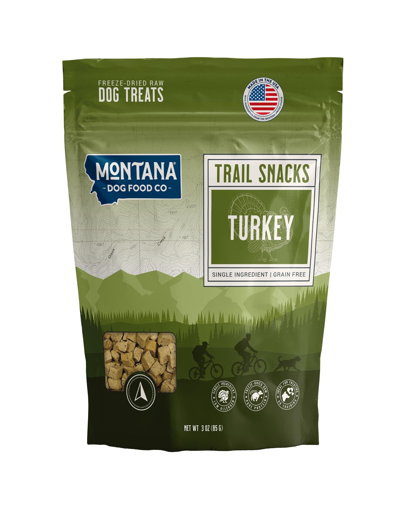 MONTANA DOG FOOD CO. Freeze-Dried Turkey Liver Dog Treats - 100% Natural, Single Ingredient, High Protein, Grain-Free, Made in U