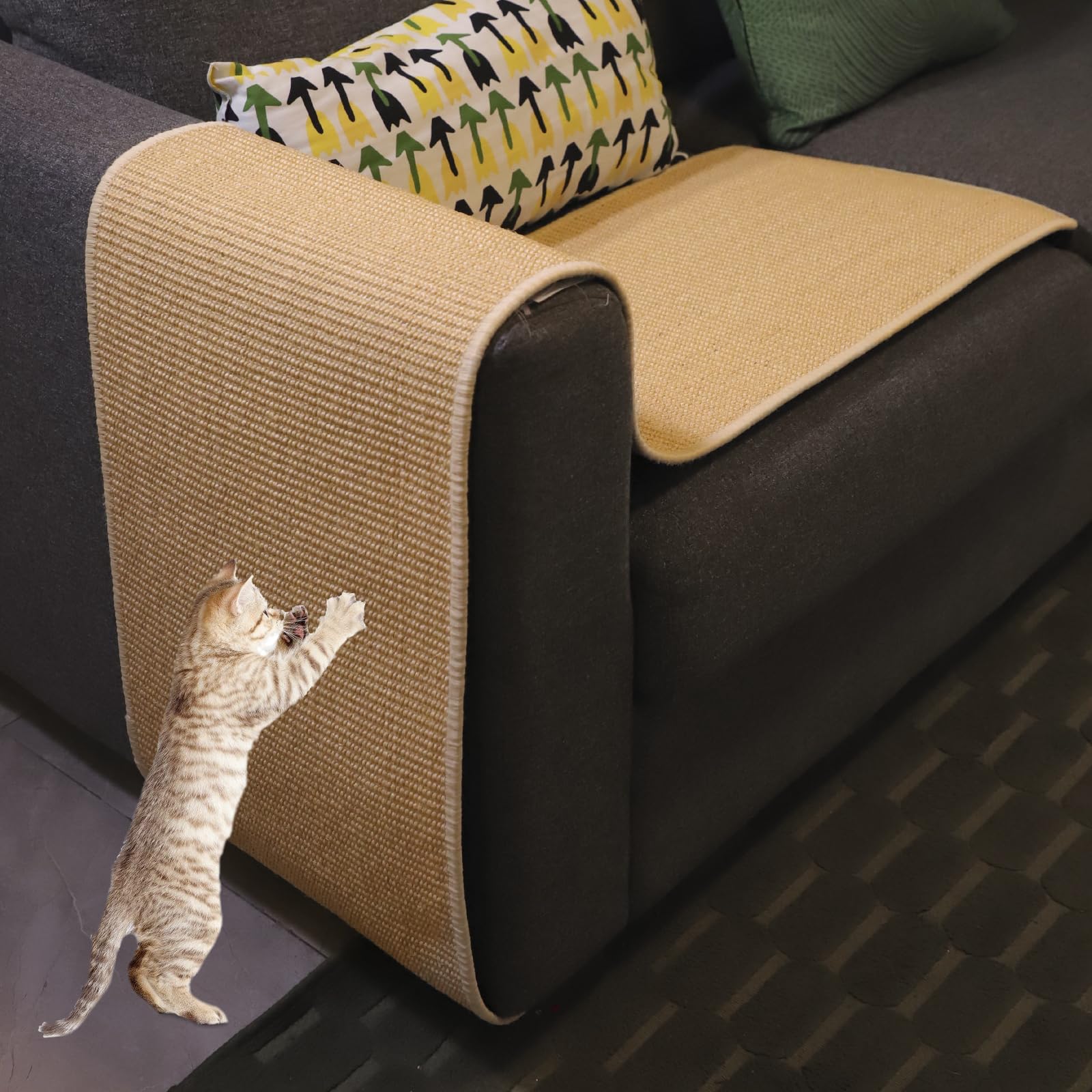 Amfiyq 71X 16 Cat Climbing Wall, Extra Large Cat Wall Furniture, Cat Climbing Wall Scratcher, Cat Carpet, Couch Sofa Protect