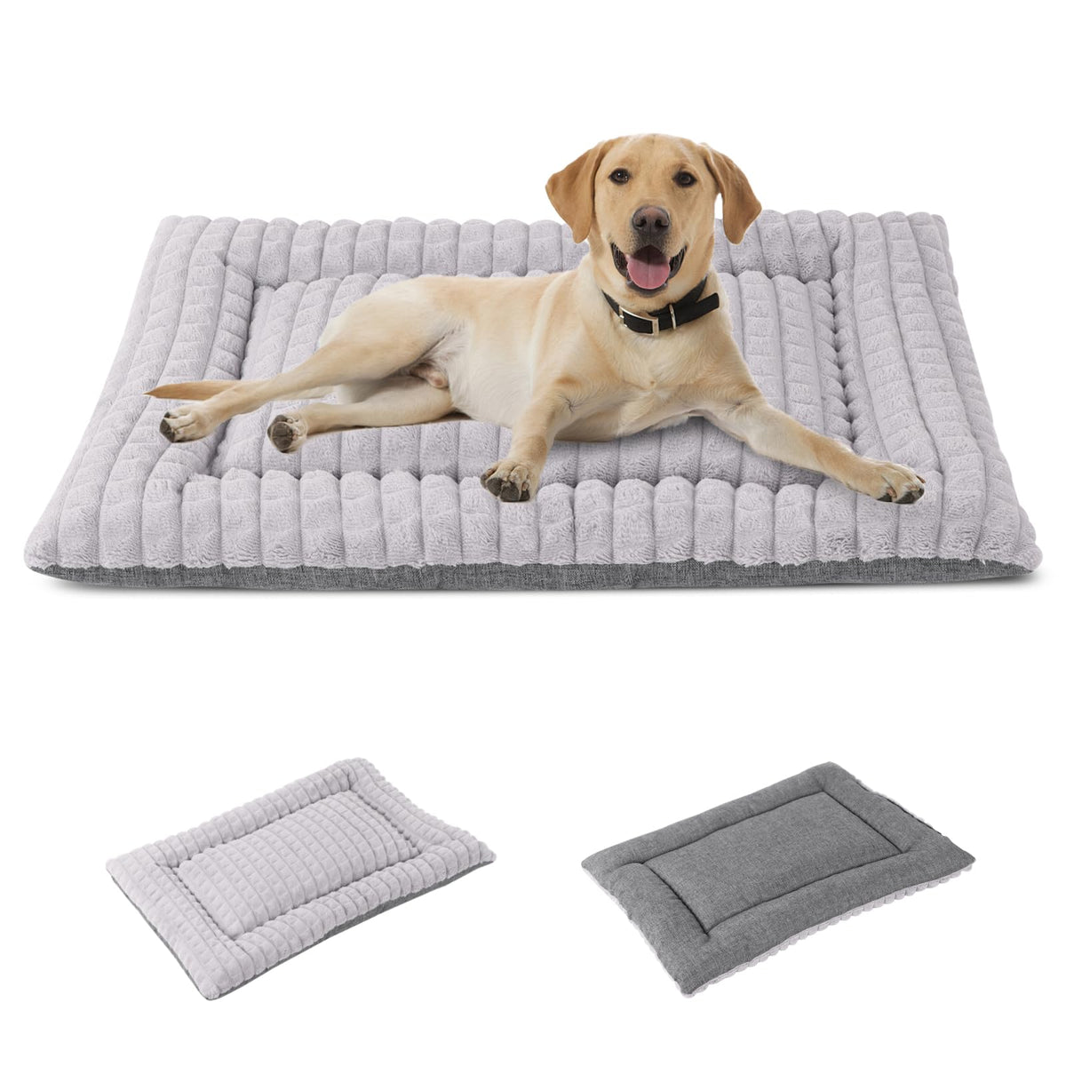 Ieuumler Dog Bed, Reversible Washable Bed Mat, Soft Premium Plush Dog Crate Pad, Pet Cushion Sleeping Mattress For Small/Medium/Large Dogs And Cats Fc014 (Gray,30'*20')