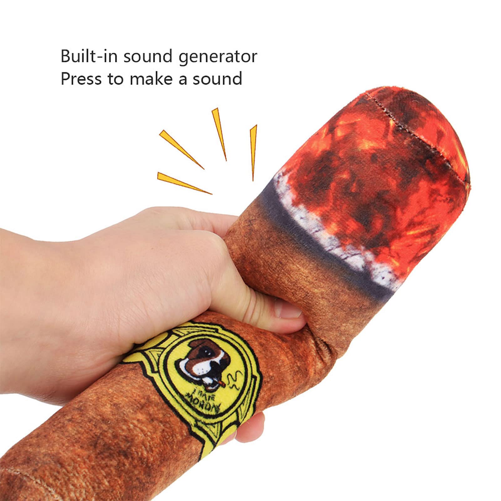 Squeaky Dog Toys, Funny Dog Toys Stuffed Plush Dog Toy, Cute Dog Birthday Gift Dog Chew Toys Pet Toys For Small Medium And Large Dogs(Cigar)