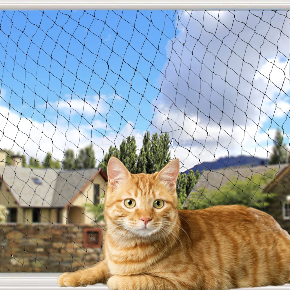 Cat Balcony Rail Net Cat Anti-Fall Netting Pet Balcony Mesh Fence Net Dog Fence Nets Black Nylon Pets Anti-Fall Mesh Fence, 10 x