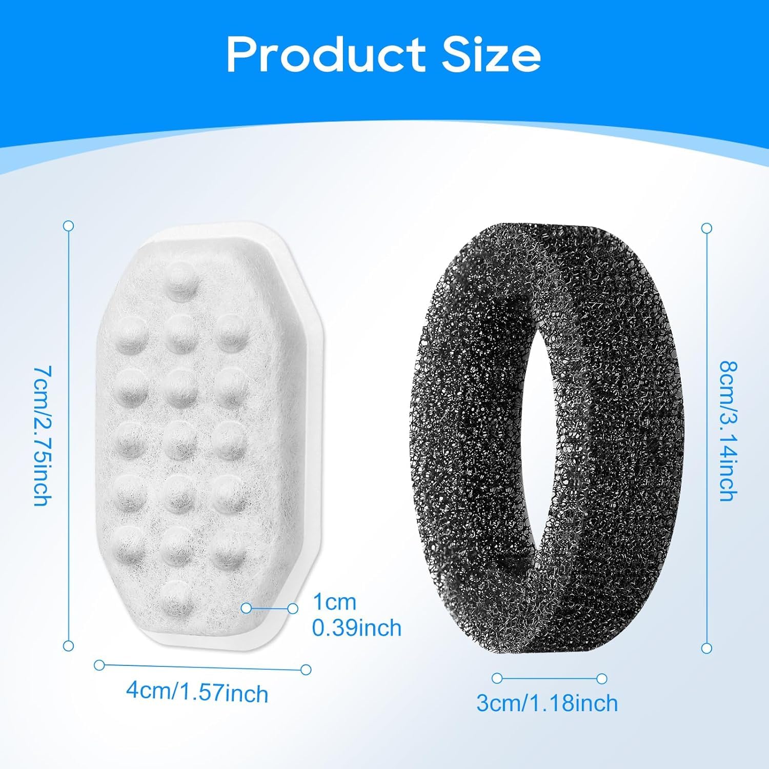 Myfatboss 12+12 Pack Stainless Steel Cat Fountain Filters Compatible With Rellaty, 108Oz/3.2L, Replacement For Automatic Pet Fou