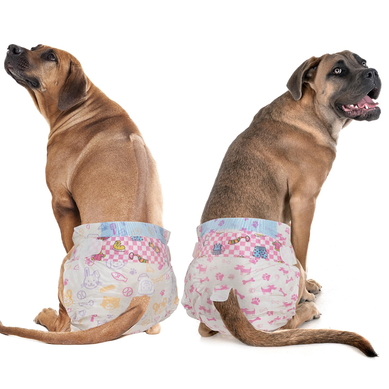 Dono Dog Diapers Female Large Breed-48Pcs, Disposable Female Dog Period Diapers For Heart With Wetness Indicator, Super Absorben