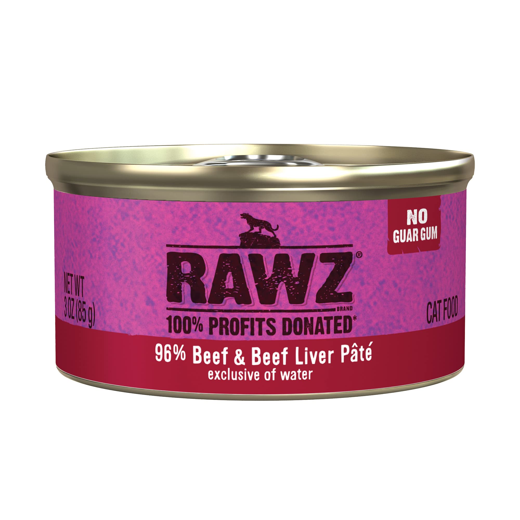 Rawz Natural Premium Pate Canned Cat Wet Food - Made with Real Meat Ingredients No BPA or Gums -3 oz Cans (Case Pack of 18) (Bee