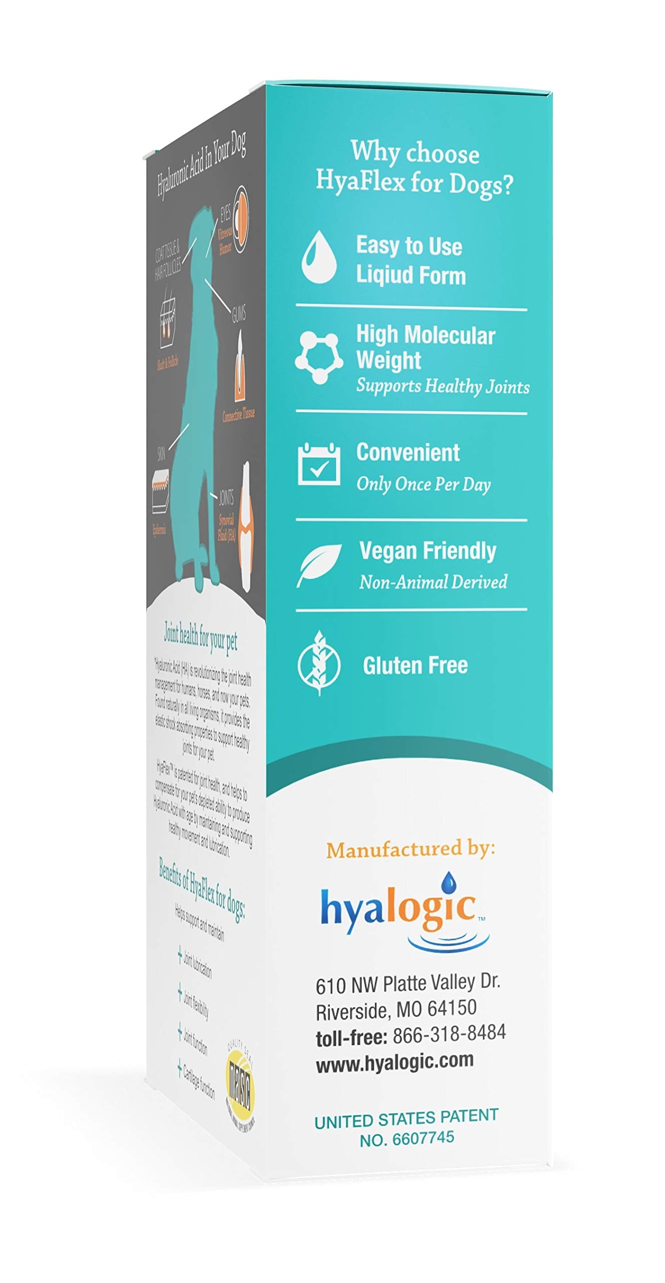 Hyalogic HyaFlex Hyaluronic Acid for Dogs - Joint Supplement for Mobility - 1 oz