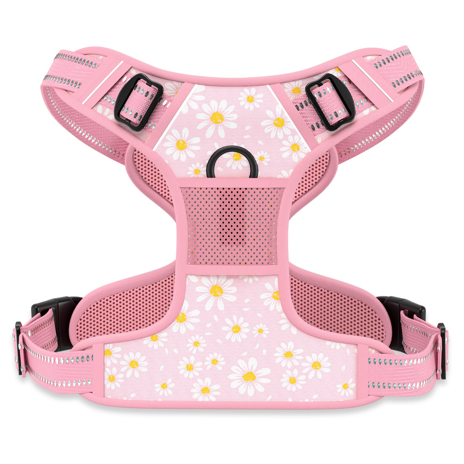 Rnivvi No Pull Dog Harness, Cute Flower Reflective X-Small Sized Puppy Harness, Adjustable Soft Padded Vest for Small Dogs, Cats