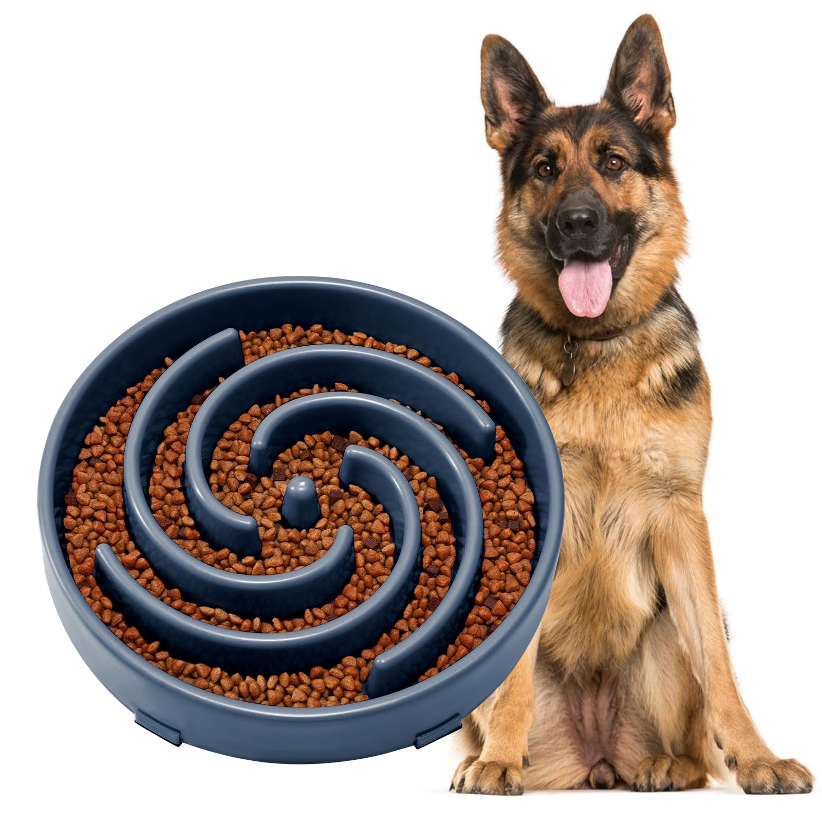 JASGOOD Slow Feeder Dogs Bowl for Large Medium Dogs,Anti-Gulping Pet Slower Food Feeding Bowls Stop Bloat,Preventing Choking Hea