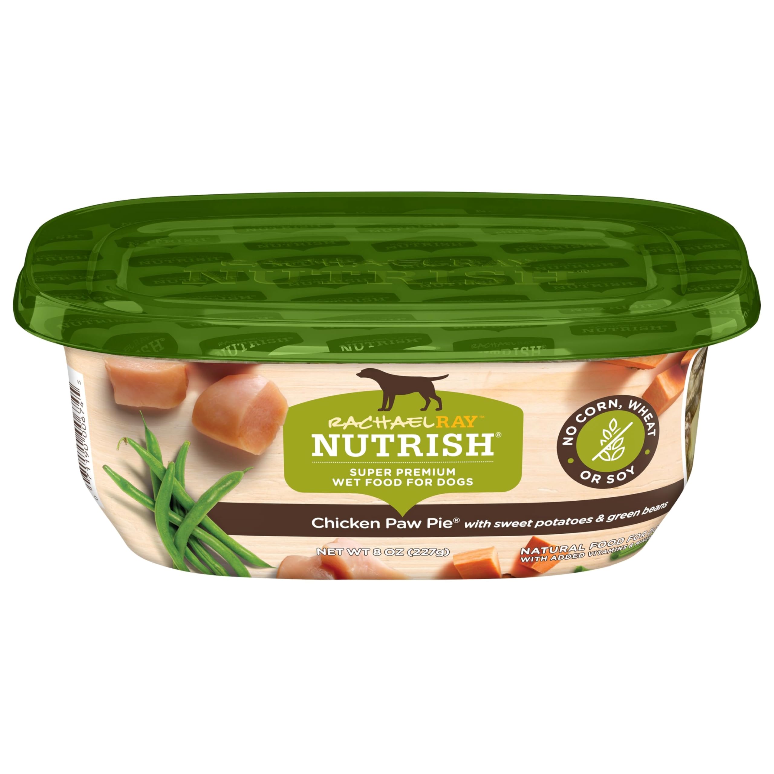 Nutrish Rachael Ray Premium Natural Wet Dog Food with Added Vitamins & Minerals, Chicken Paw Pie Recipe, 8 Ounce Tub (Pack of 8)