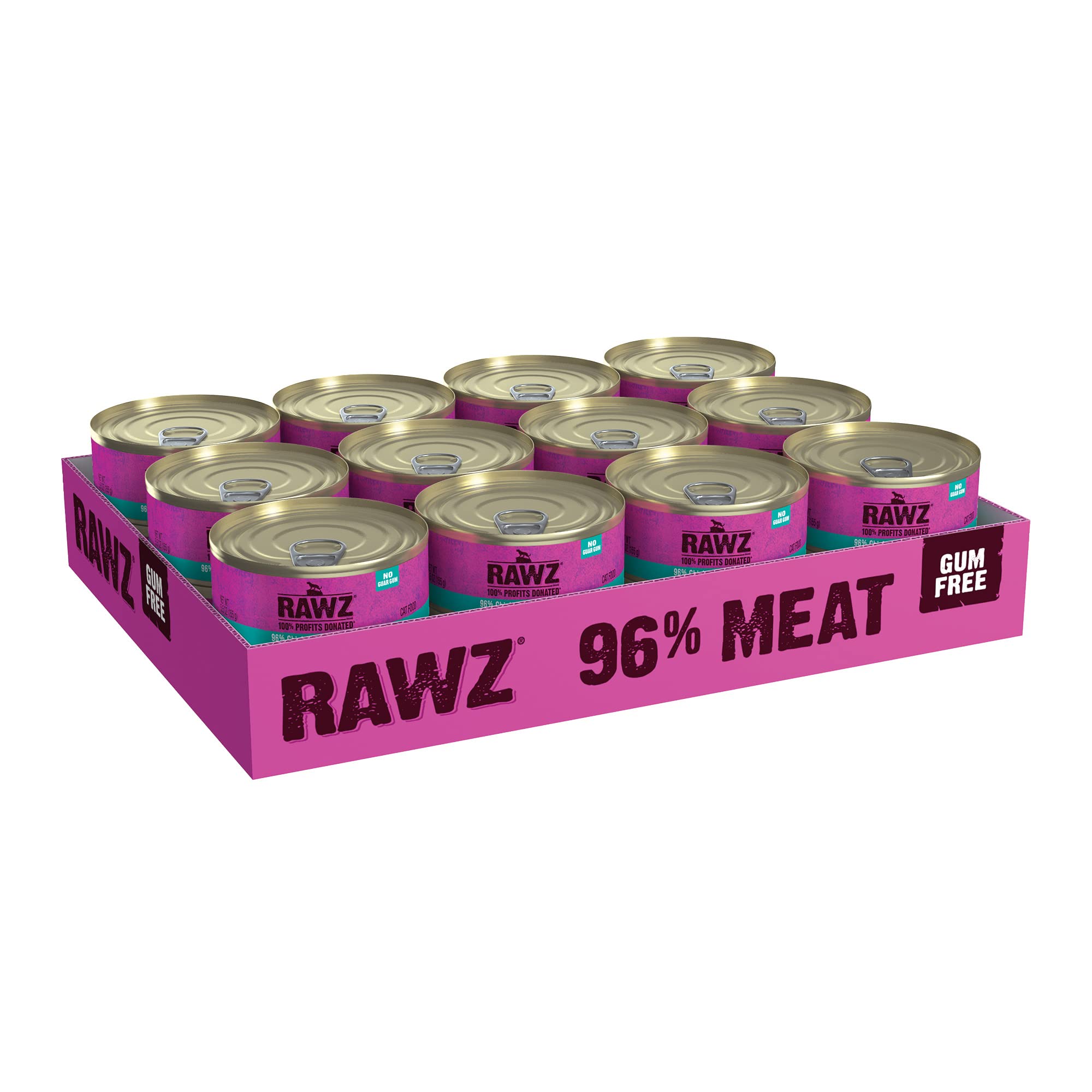 Rawz Natural Premium Pate Canned Cat Wet Food - Made with Real Meat Ingredients No BPA or Gums - 5.5oz Cans 24 Count (Chicken &