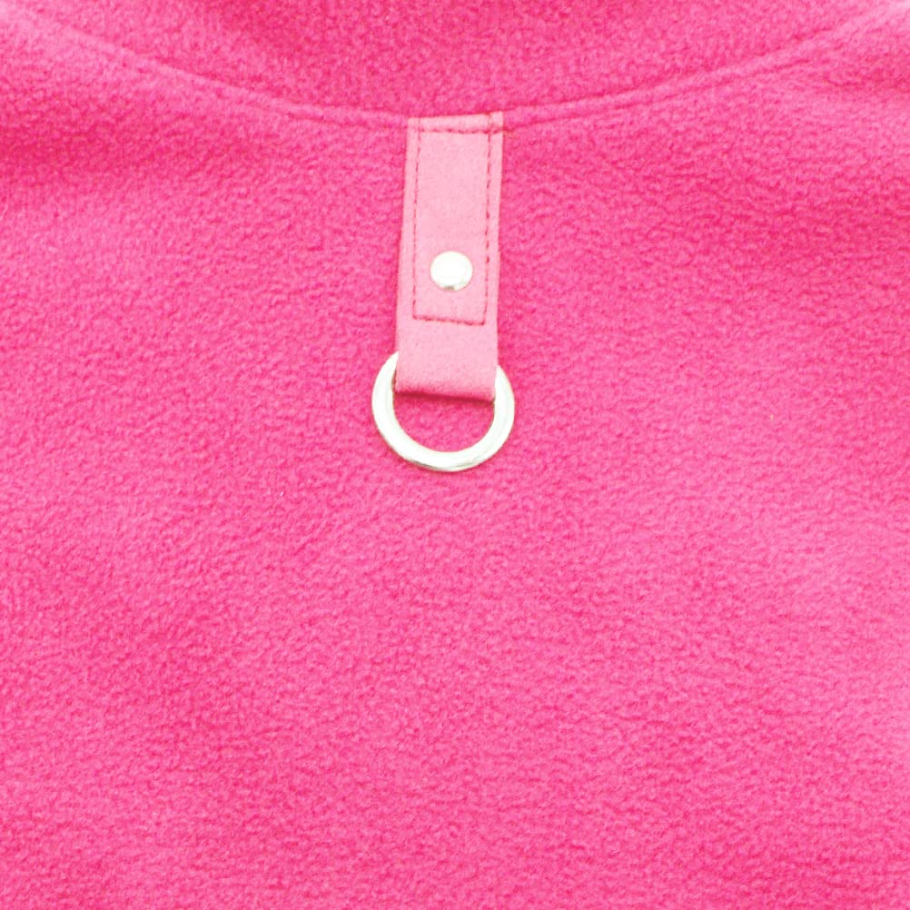 Dog Fleece Vest Soft Winter Jacket Sweater With D-Ring Leash Cold Weather Coat Hoodie For Small Medium Large Dogs Dark Pink Medi