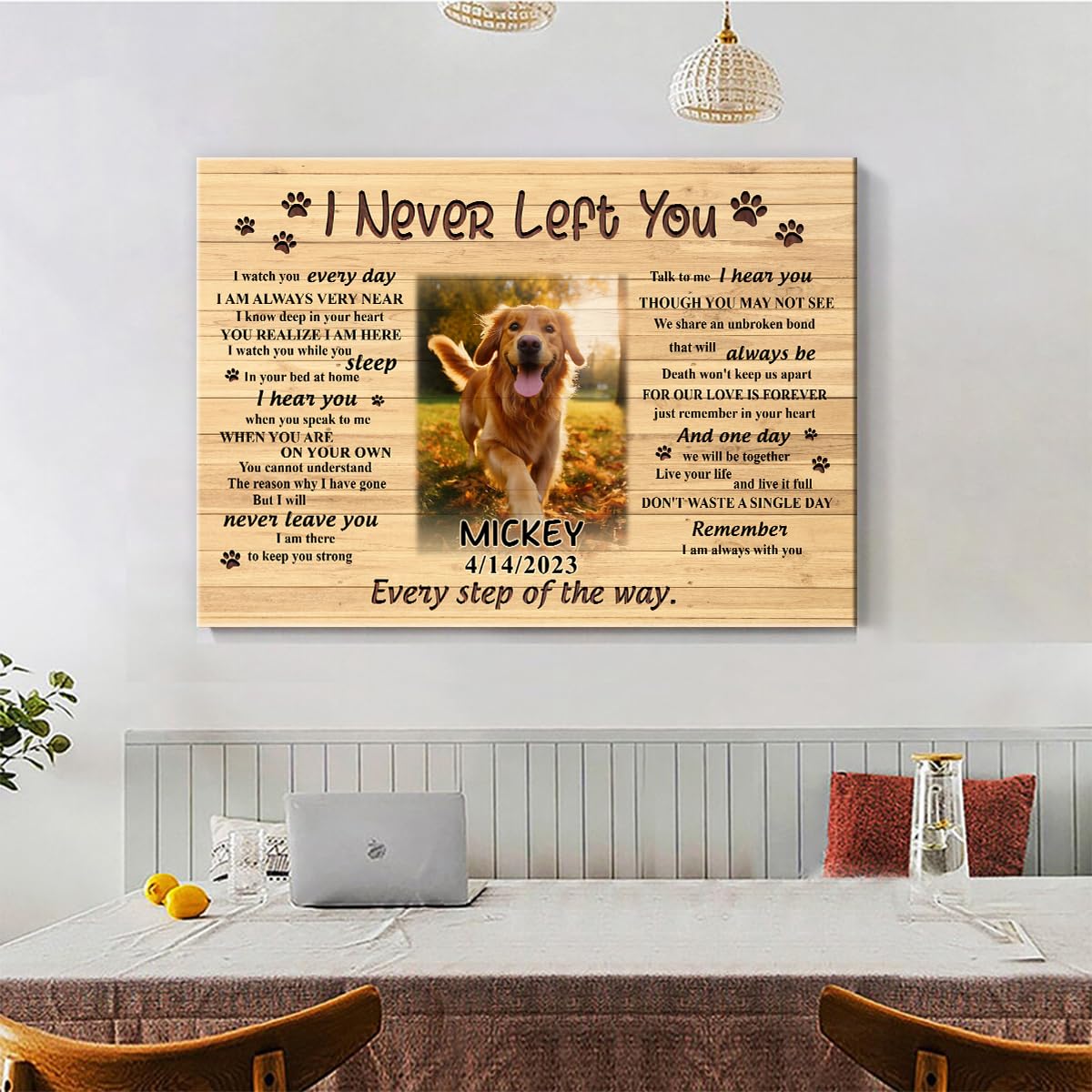 C72613 I Never Left You Canvas, Dog Memorial Canvas Gifts Custom Photo, Personalized Memorial Loss Of Loved One, Sympathy For Do