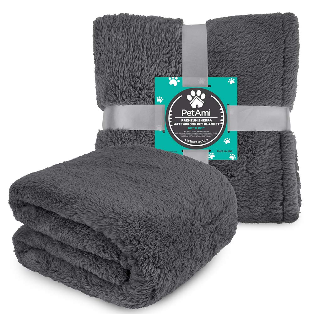 Petami Fluffy Waterproof Dog Blanket Fleece  Soft Warm Pet Fleece Throw For Large Dogs And Cats  Fuzzy Furry Plush Sherpa Throw